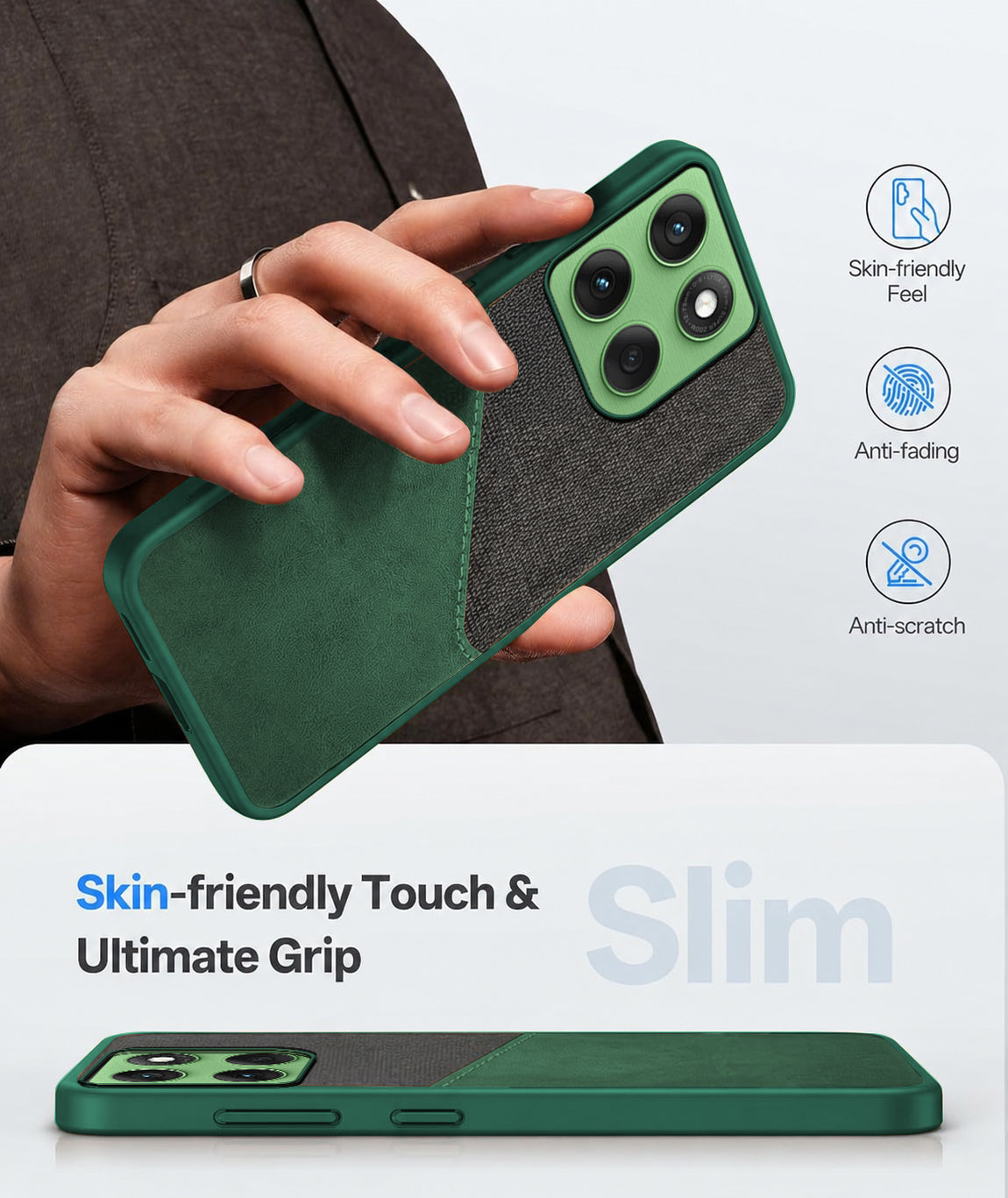 For Motorola Moto Edge 60 Back Cover Case (Dual PU Leather Stitch | Professional Minimalist | Soft and Flexible)