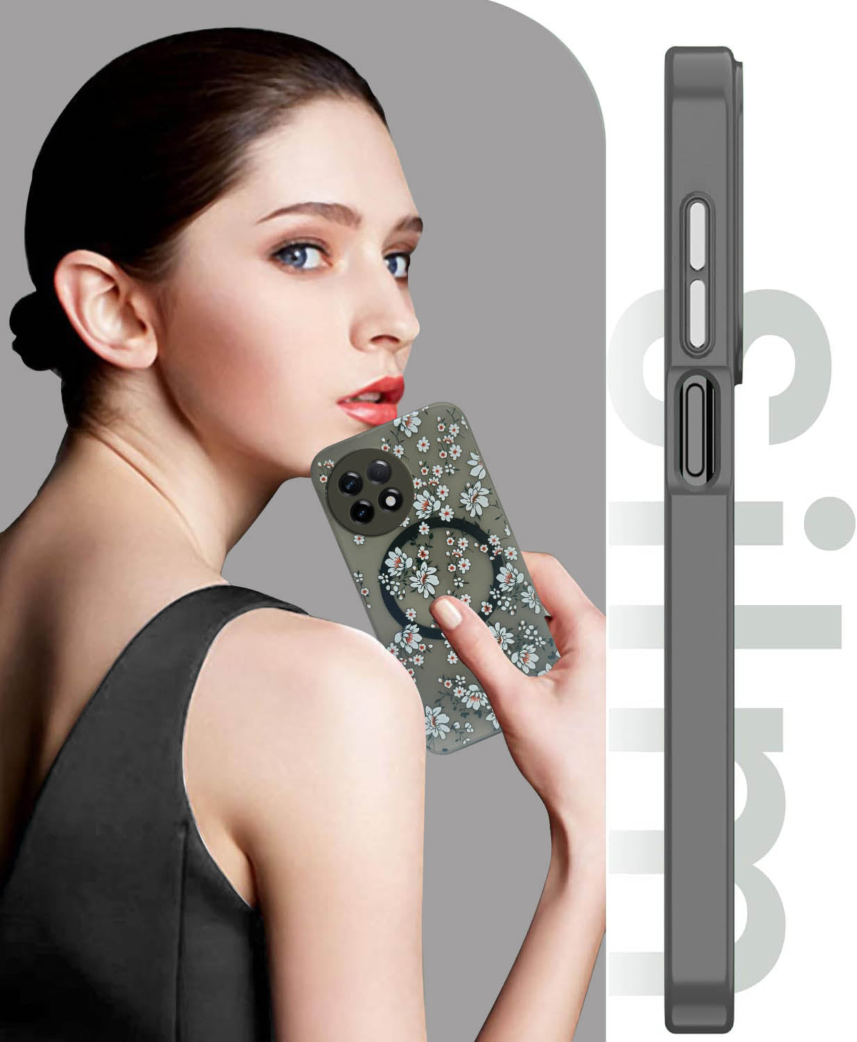 For OnePlus 11R Back Cover Case (Cute Floral Design | Flower Print for Girls | MagSafe Compatible Wireless Charging)