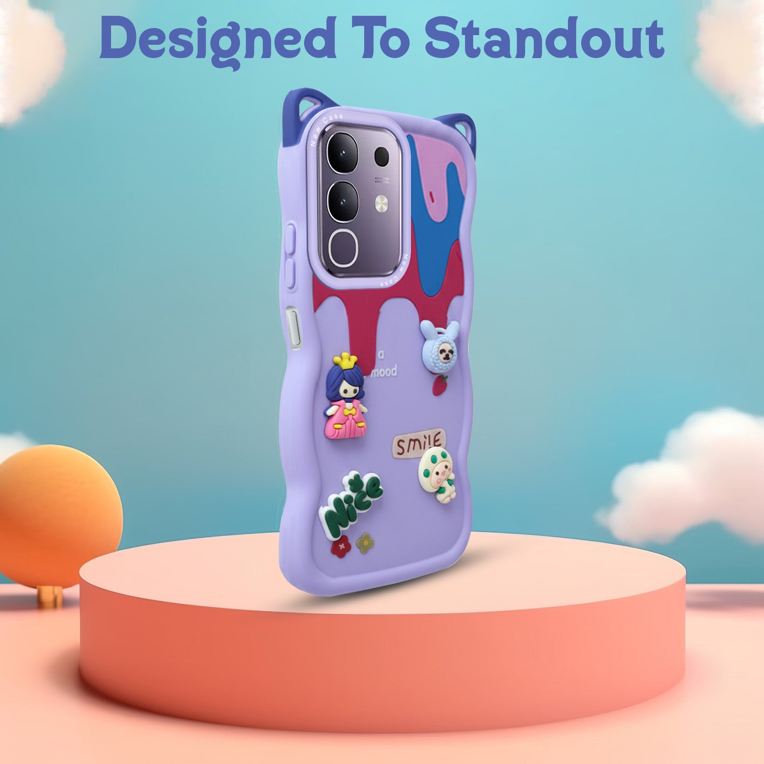 For Vivo T4x | Vivo Y31 Pro Back Case Cover Strap (3D embossed Figures | Strap Holder | 360* Soft Cushion with Camera Bump)