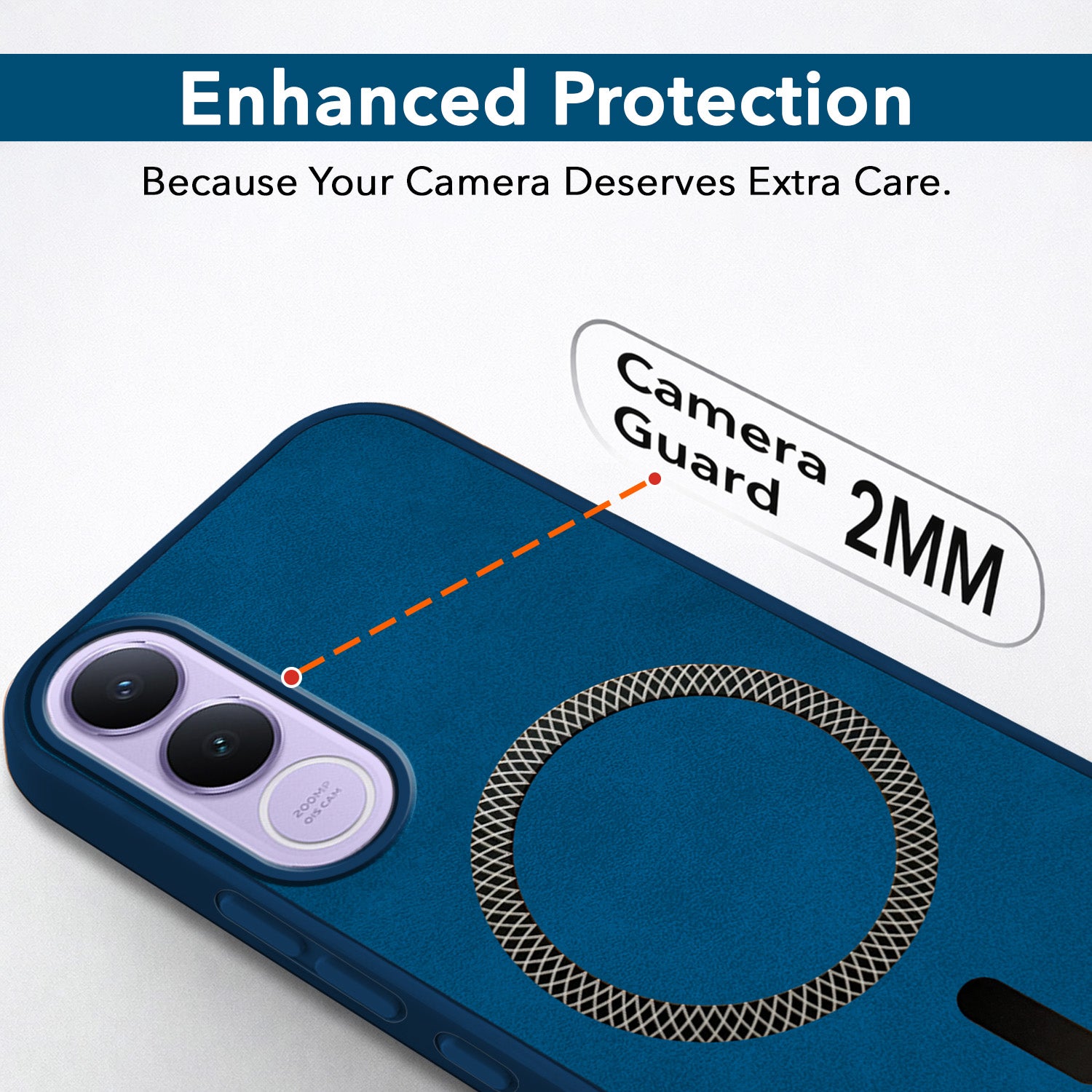 For Vivo V70 FE 5G Back Cover Case Leather Finish (MagSafe Compatible Wireless Charging | Soft Touch | Camera Bump Protection)