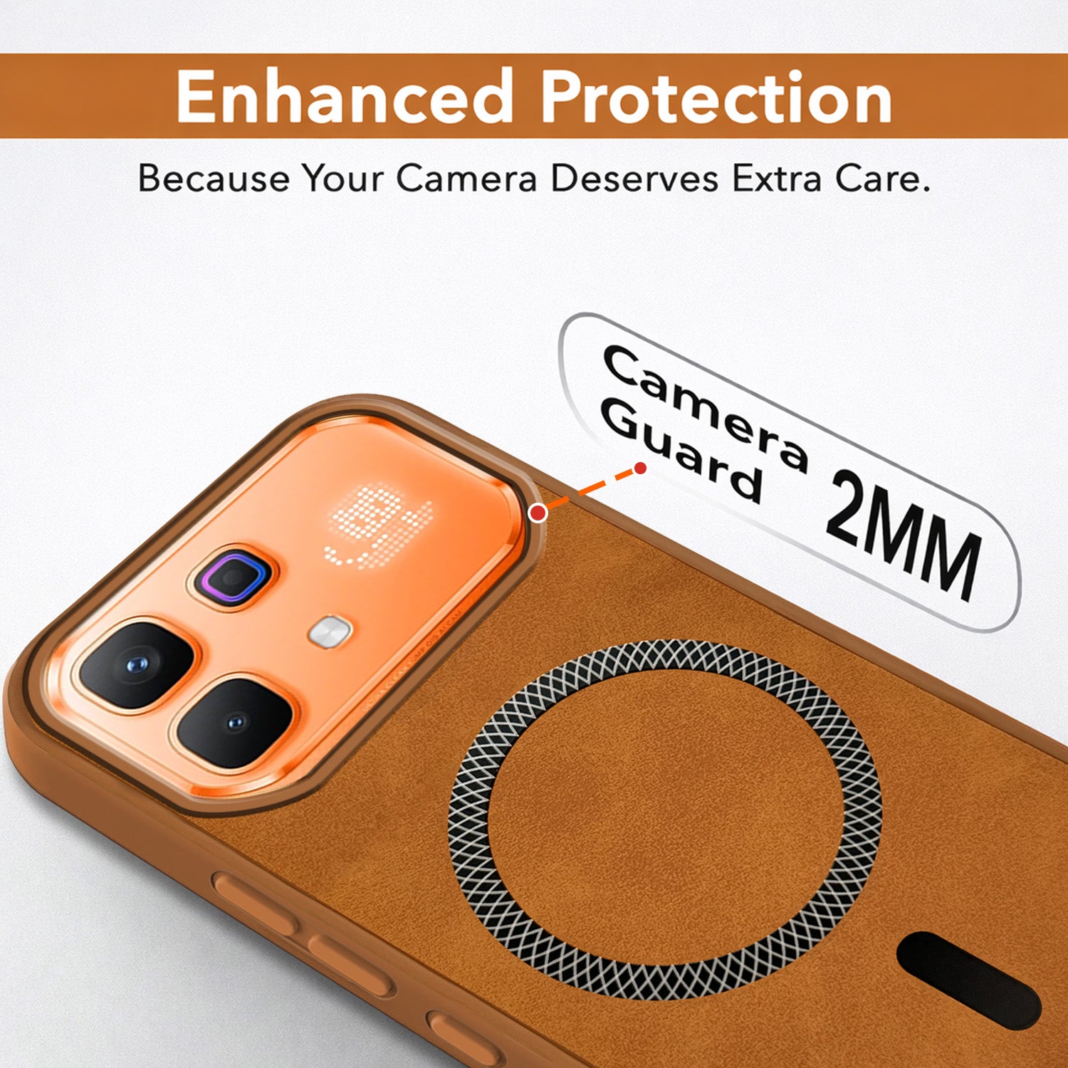 For Infinix Note 60 Pro 5G Back Cover Case Leather Finish (MagSafe Compatible Wireless Charging | Soft Touch | Camera Bump Protection)