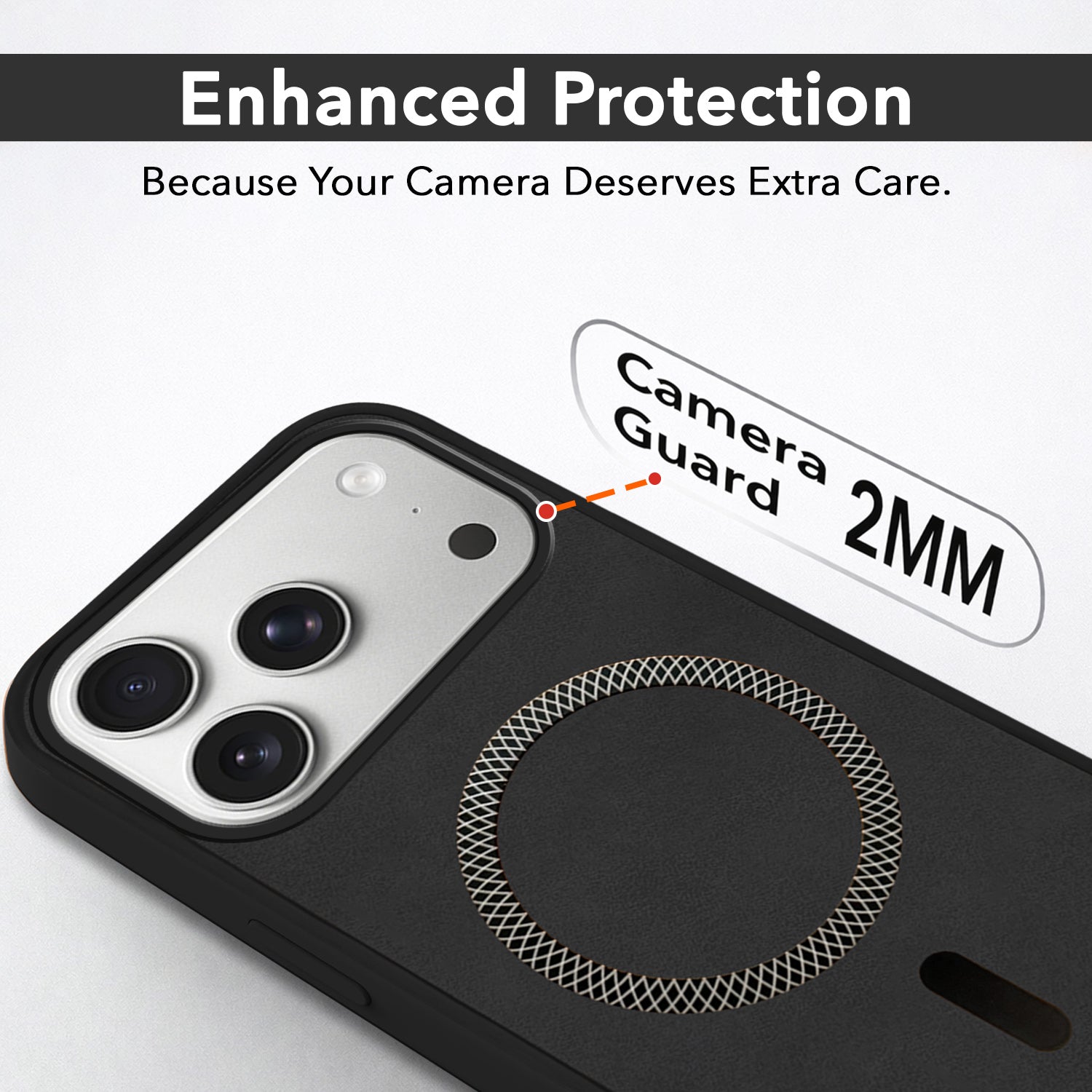 For Apple iPhone 17 Pro Back Cover Case Leather Finish (MagSafe Compatible Wireless Charging | Soft Touch | Camera Bump Protection)