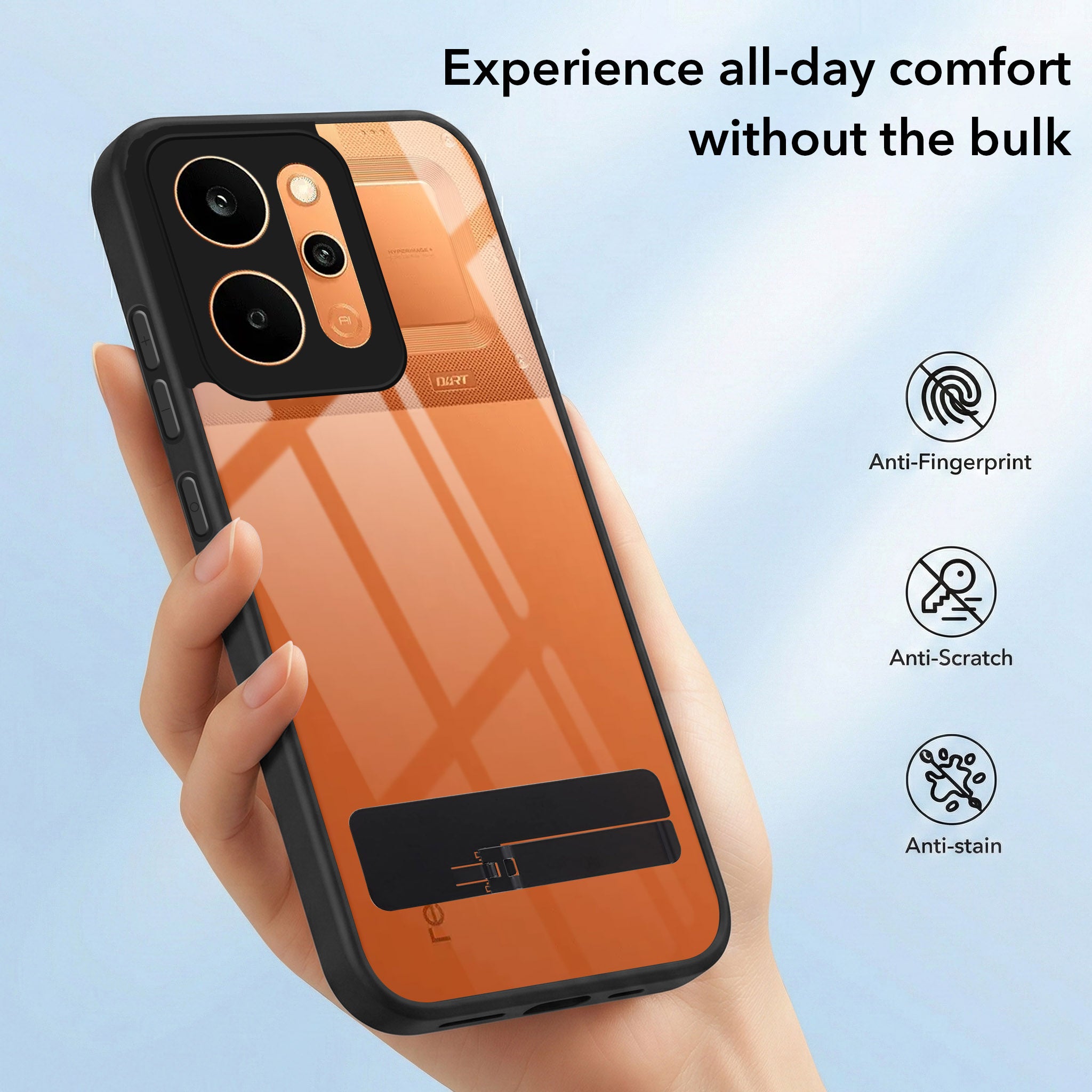 For Realme P4 Power 5G | Realme Narzo Power Back Cover Case (Built-in Stand | Lifetime Anti Yellow | Kickstand Shockproof | Camera Protection | MagSafe Compatible)