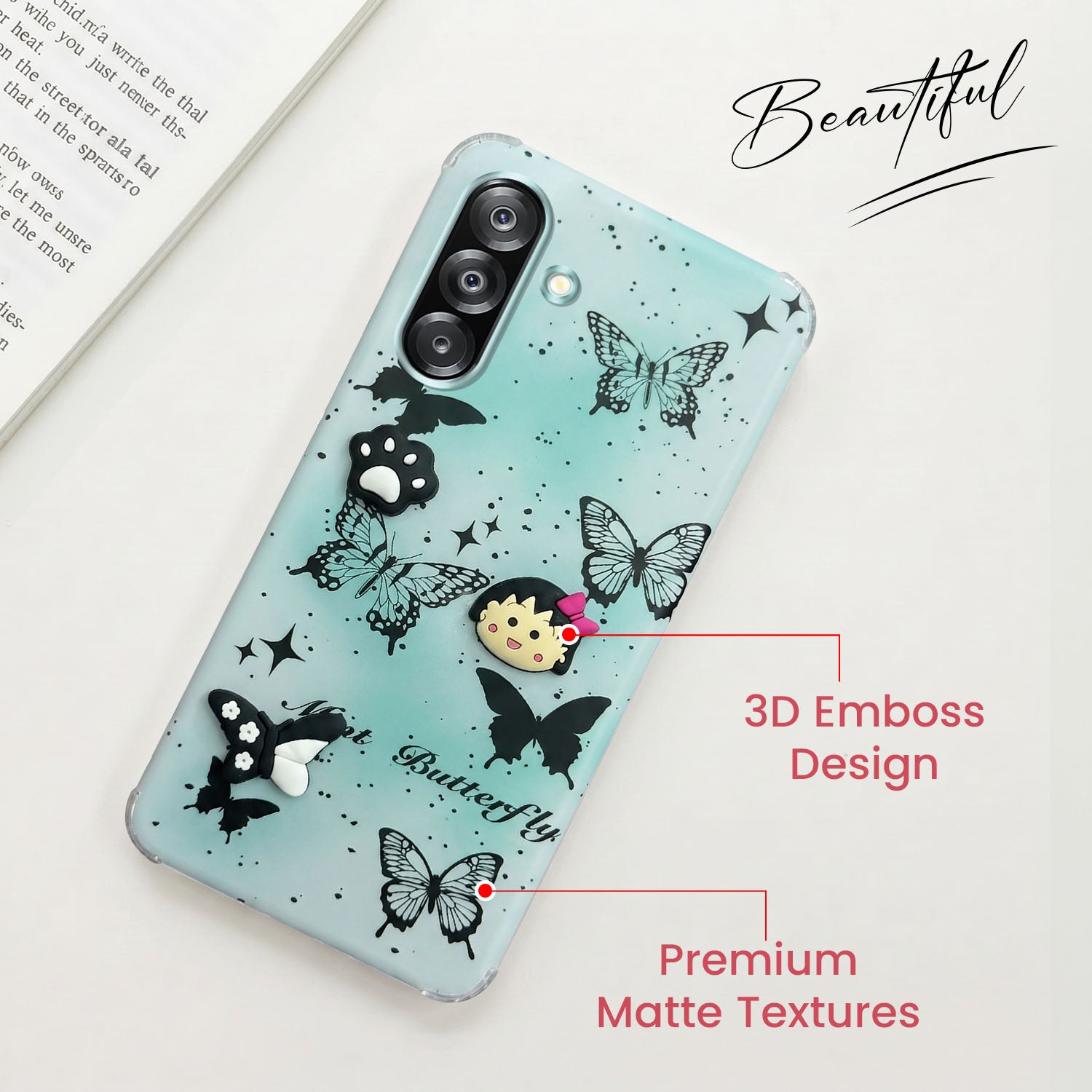 For Samsung Galaxy A26 5G Back Cover Case (3D Cute Cartoons | Hard Back Side Soft | Matte Premium Finish | HD Printing)
