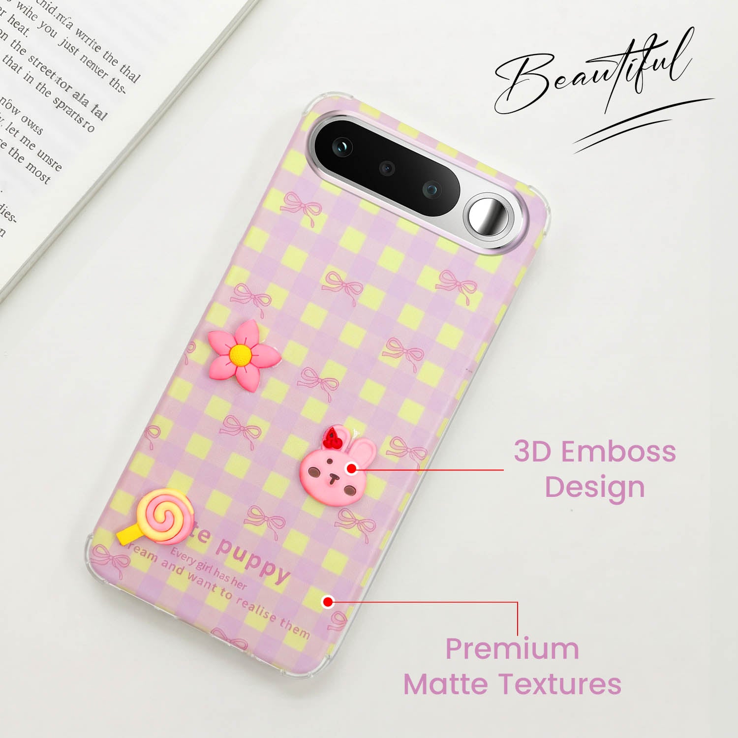 For Realme 16 Back Cover Case (3D Cute Cartoons | Hard Back Side Soft | Matte Premium Finish | HD Printing)