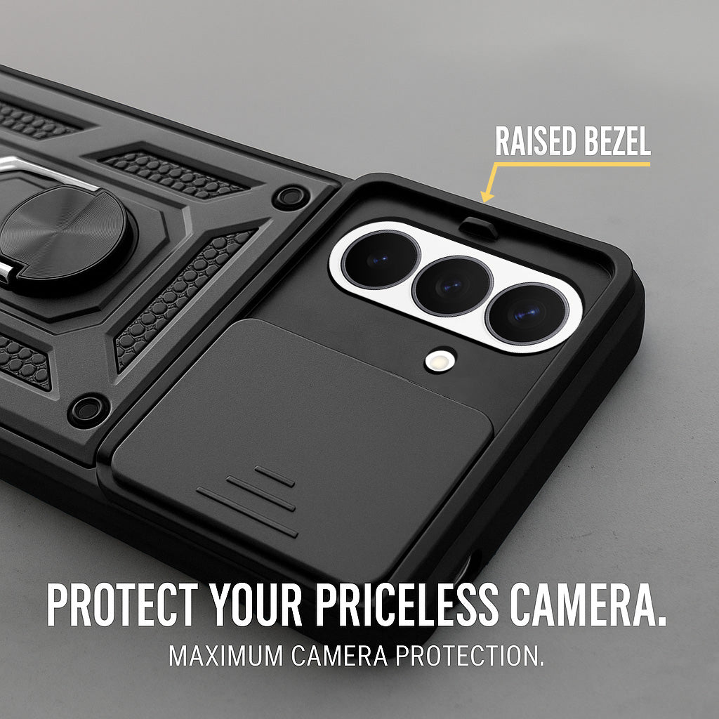 For Samsung Galaxy Z Fold 8 Ultra Back Cover Case Hybrid Armor (Sliding Shutter Camera Protection | Polycarbonate |Ring Holder Kickstand)