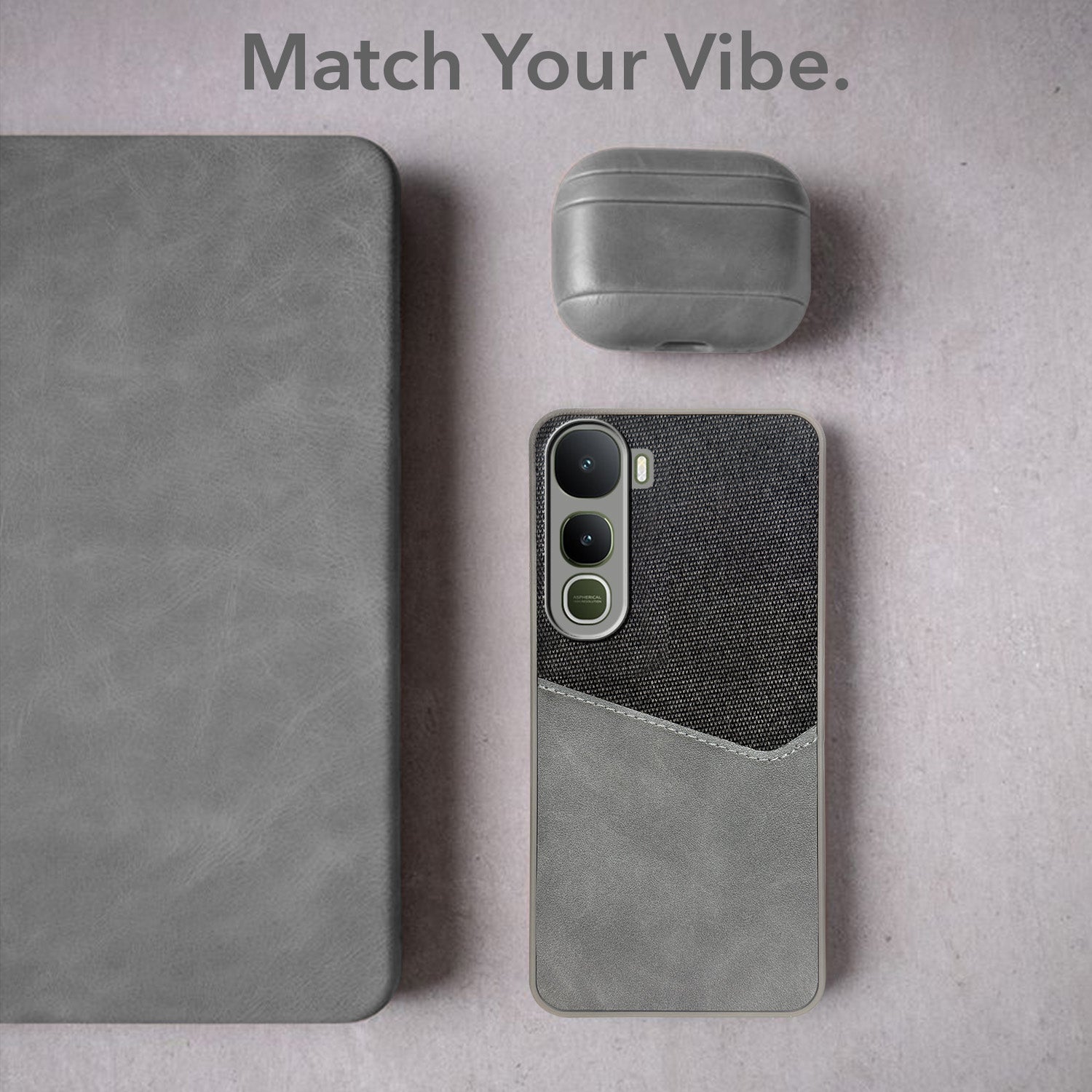 For Vivo Y400 Back Cover Case (Dual PU Leather Stitch | Professional Minimalist | Soft and Flexible)