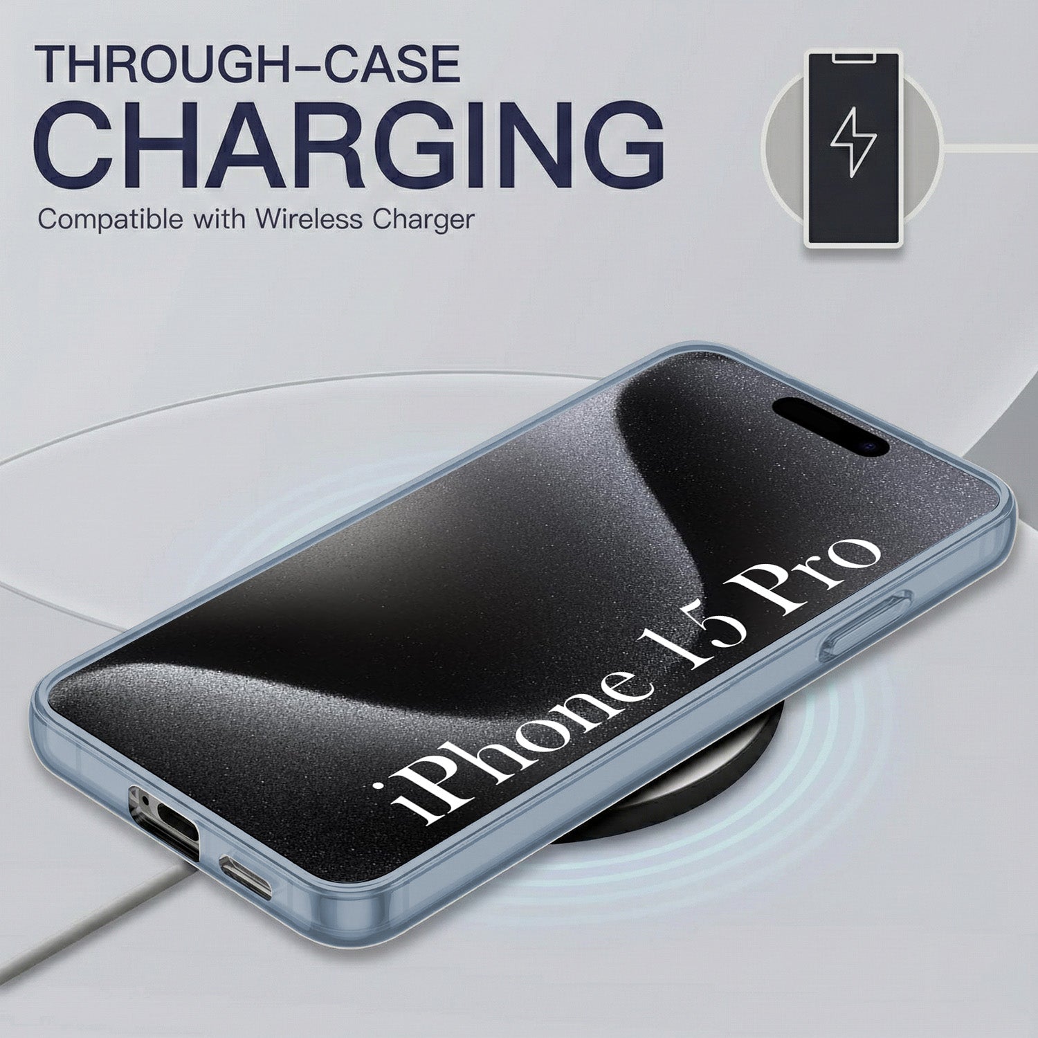 For Apple iPhone 15 Pro Back Cover Case Silicone (Slim Paper Thin | Camera Protection Bump | Minimalist Professional | Soft Flexible)
