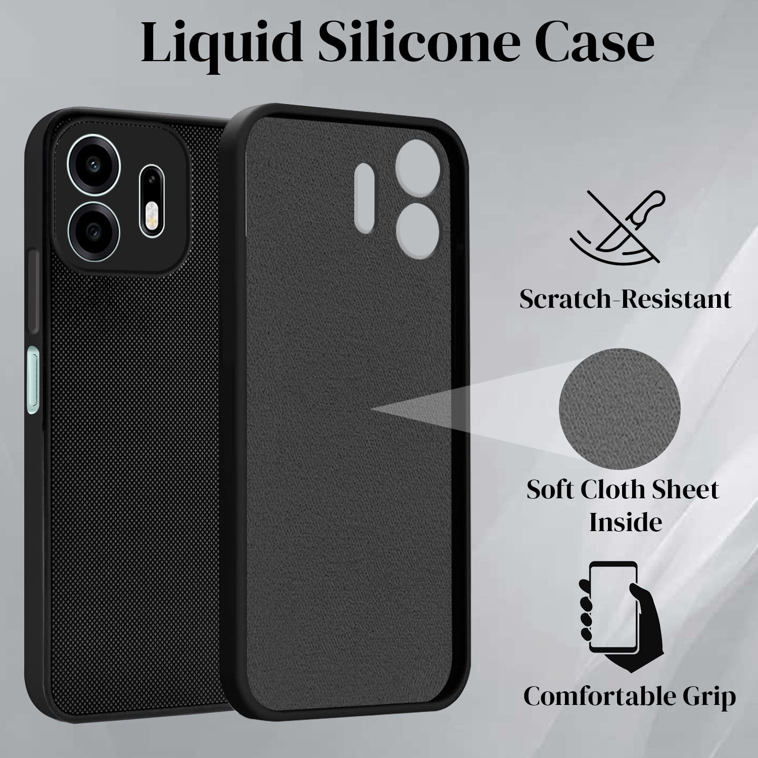 For OnePlus N6 Back Cover Case Rubberised (Textured Grip Design| Micro-Fiber Cloth Inside | Slim and Light Weight | Soft Touch and Feel)