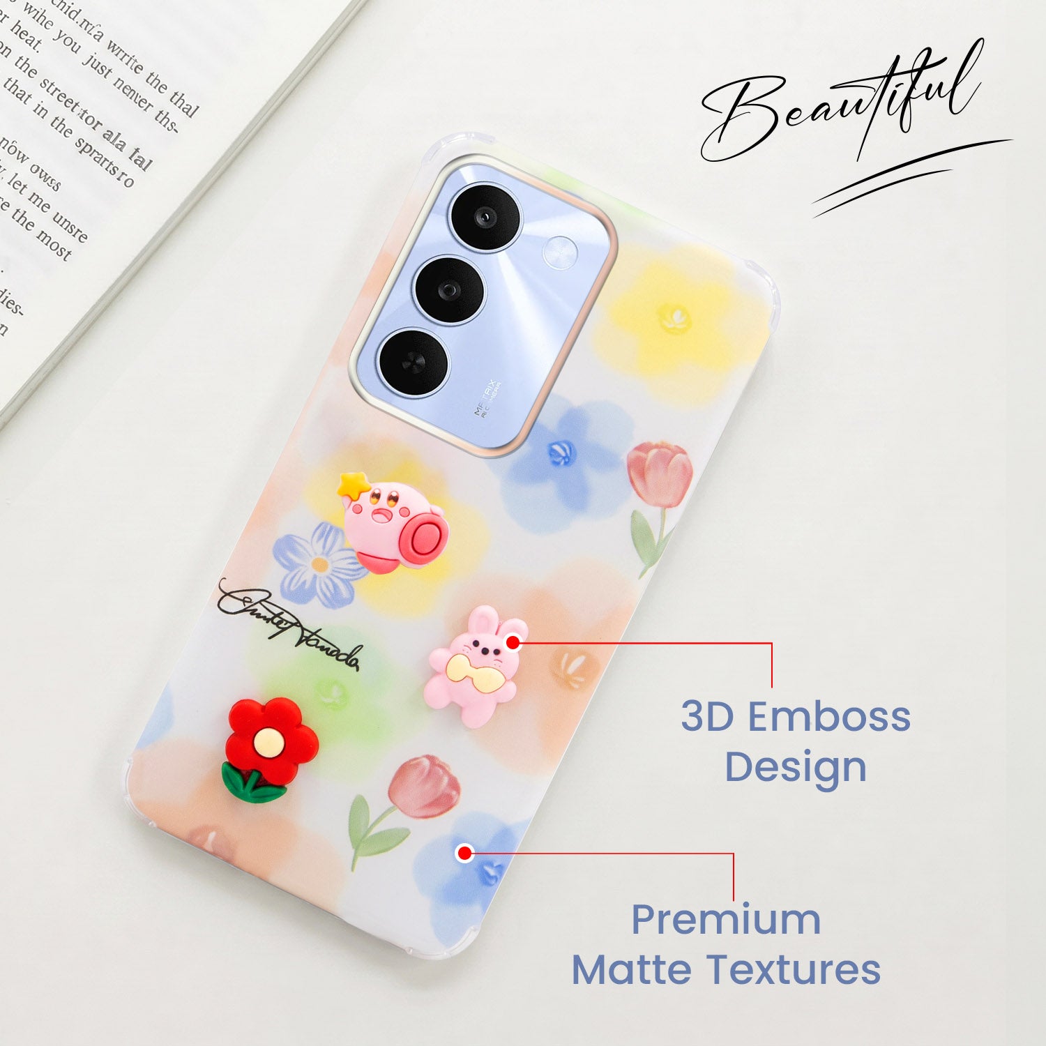 For Realme C83 5G Back Cover Case (3D Cute Cartoons | Hard Back Side Soft | Matte Premium Finish | HD Printing)