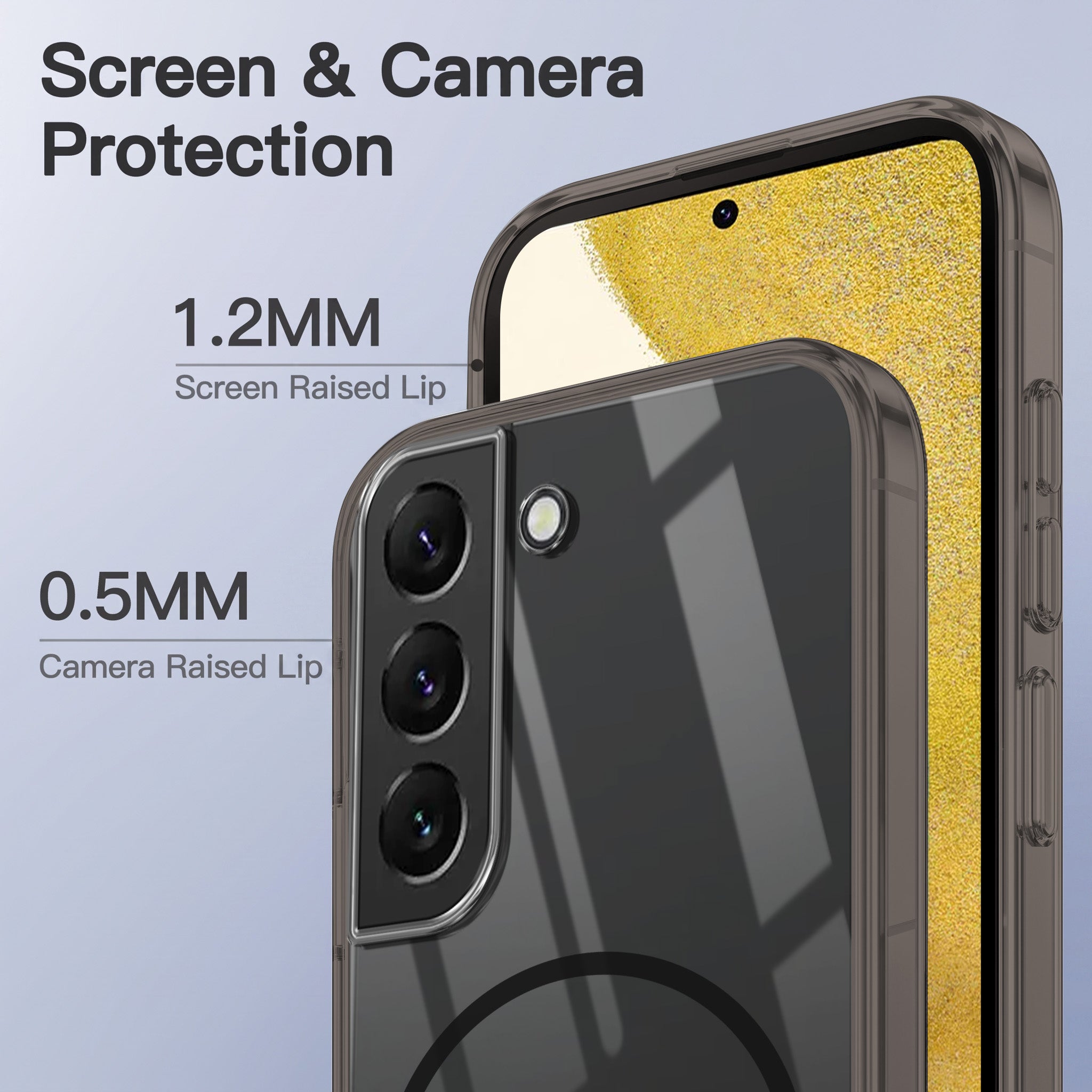 For Samsung Galaxy S22 Back Case Cover Crystal Anti Yellow (Unbreakable PC | MagSafe Wireless Charging Support |Camera Protection Bump)
