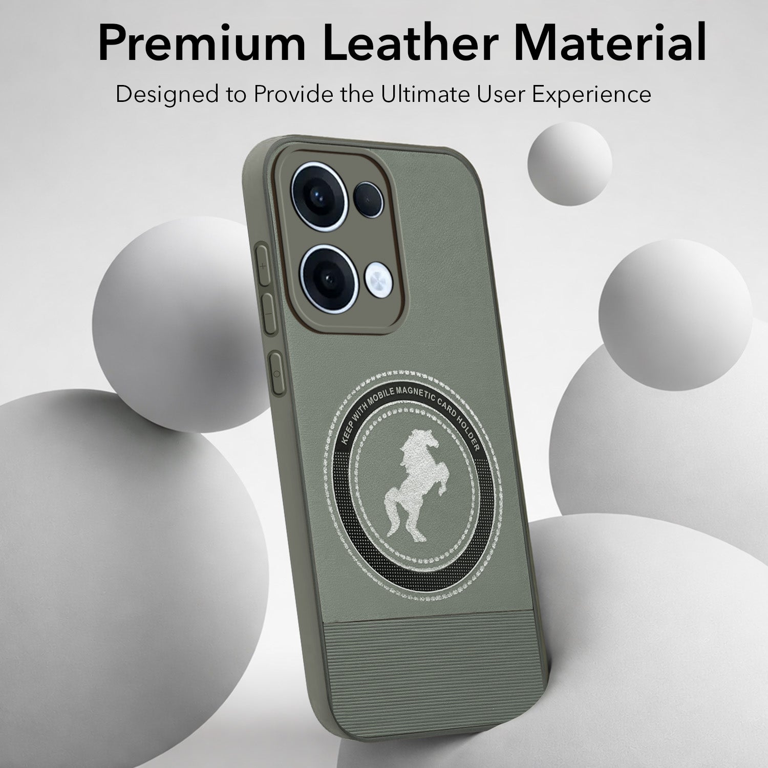 For Oppo Reno13 5G | Oppo Reno 13 5G Back Cover Case PU Leather Finish (Professional Minimalist Texture | MagSafe Compatile | Camera Protection | Sleek Sober Formal)