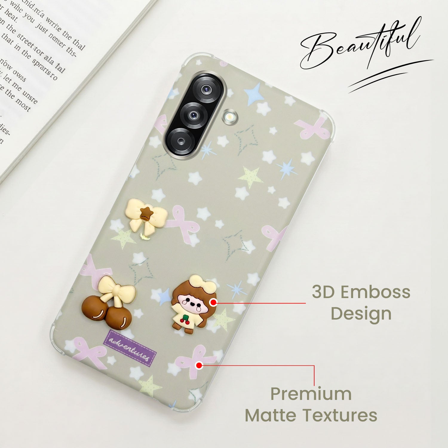 For Samsung Galaxy A26 5G Back Cover Case (3D Cute Cartoons | Hard Back Side Soft | Matte Premium Finish | HD Printing)