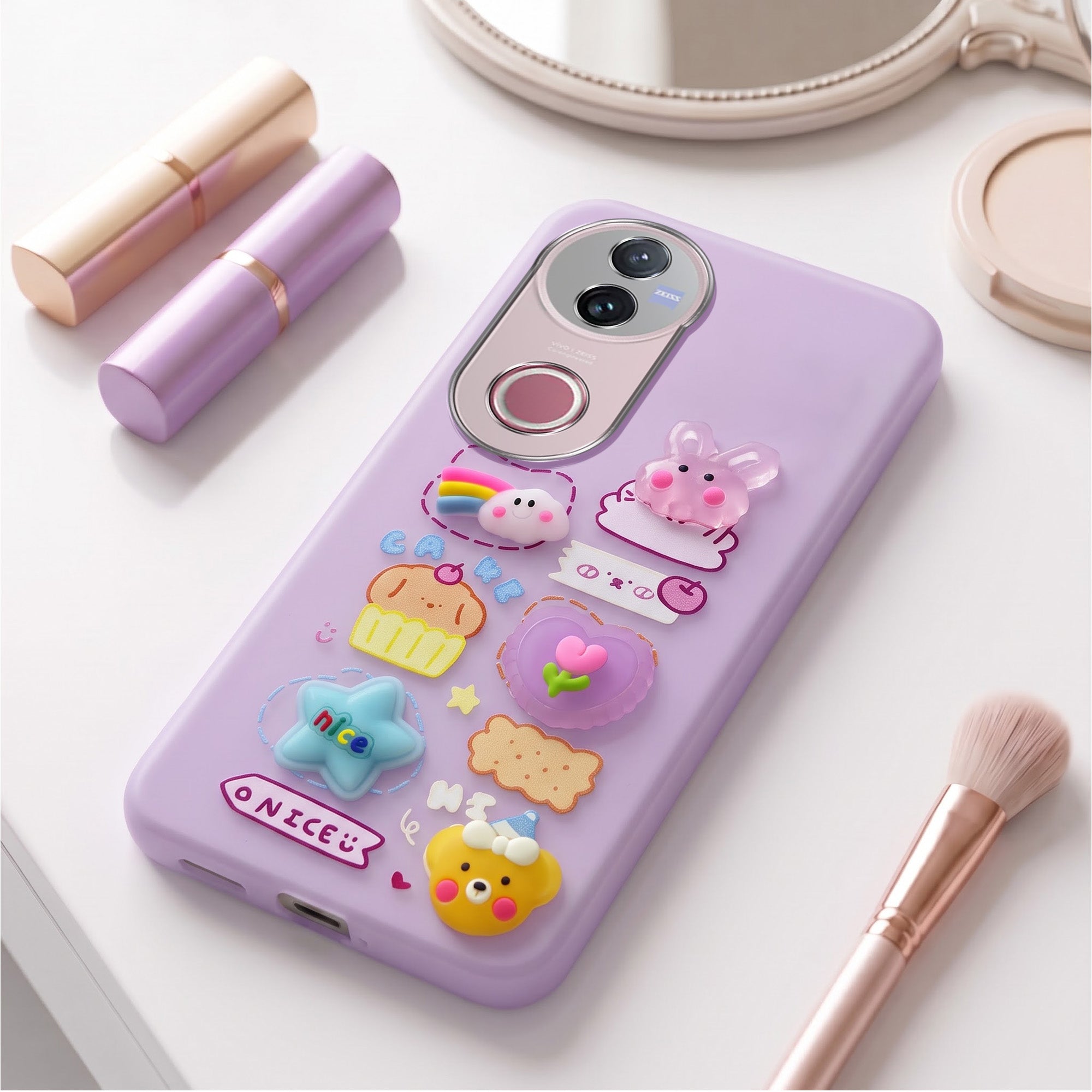 For Vivo V50 | Vivo V50e Back Cover Case (Cute 3D cartoon charms design | Slim Aesthetic Case for Girls | Camera Protection | Hard Unbreakable)