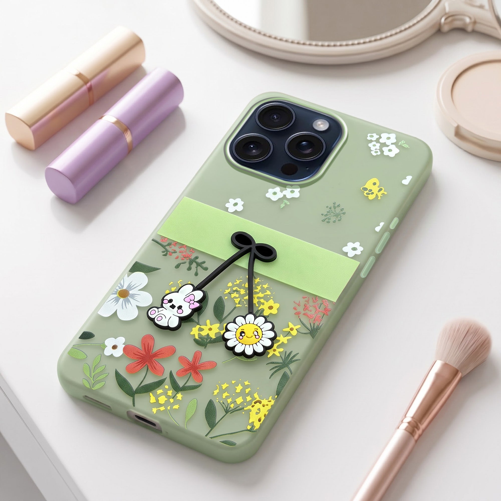 For Apple iPhone 15 Pro Max Back Cover Case (3D Cute Cartoons | Hard Back Side Soft | Matte Premium Finish | HD Printing)