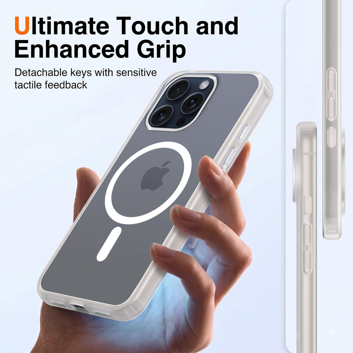 For Apple iPhone 15 Pro Matte Finish Back Case Cover (MagSafe Compatible | Translucent Soft Touch | Slim and Unbreakable)