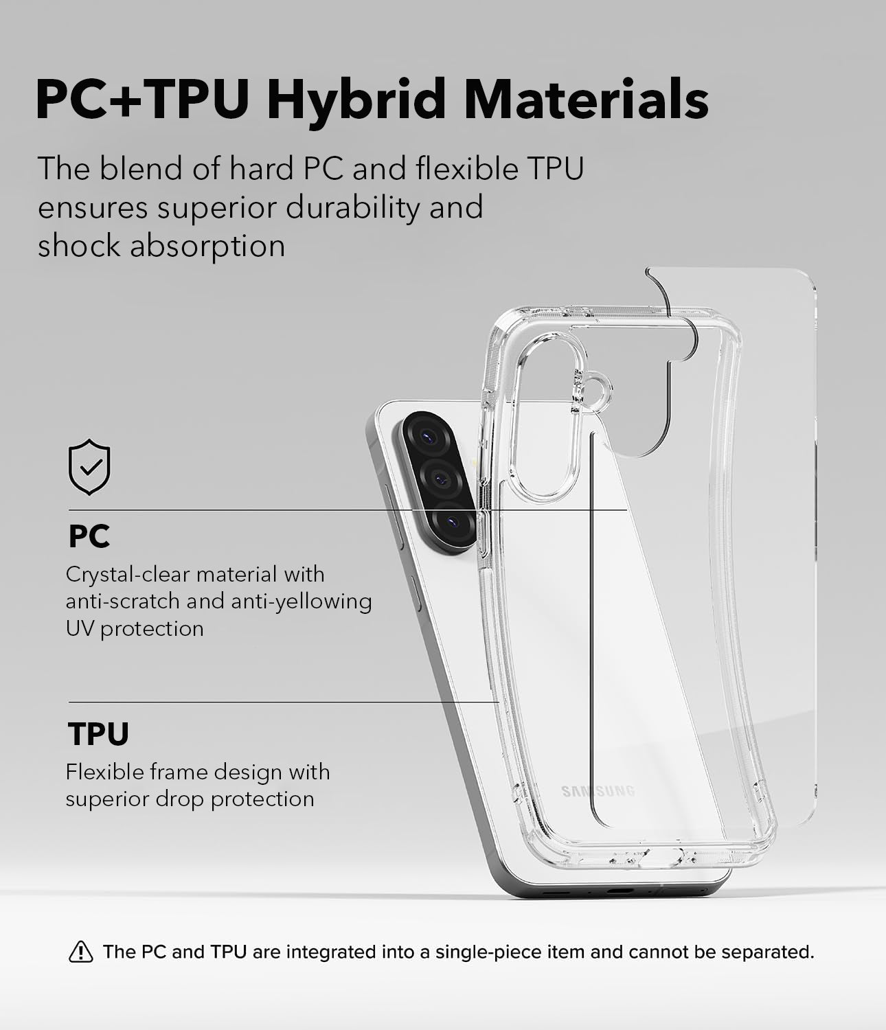 For Motorola Moto G34 5G Back Cover Case (Hybrid Crystal Panel with Side Soft PU | Camera Protection | HD Clear Shockproof)