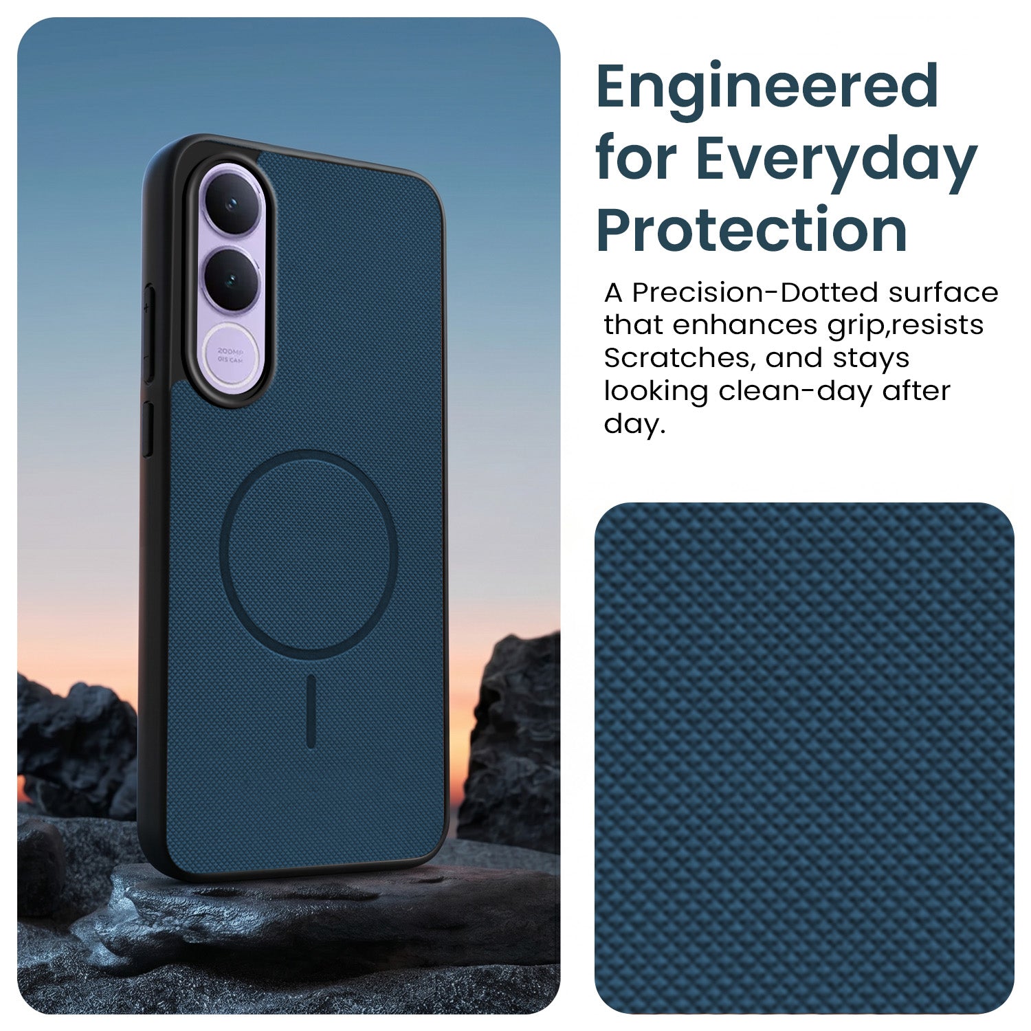 For Vivo V70 FE 5G Back Cover Case PU Leather (Texture Grip Design | Professional Minimalist | Camera Protection | Soft and Flexible)