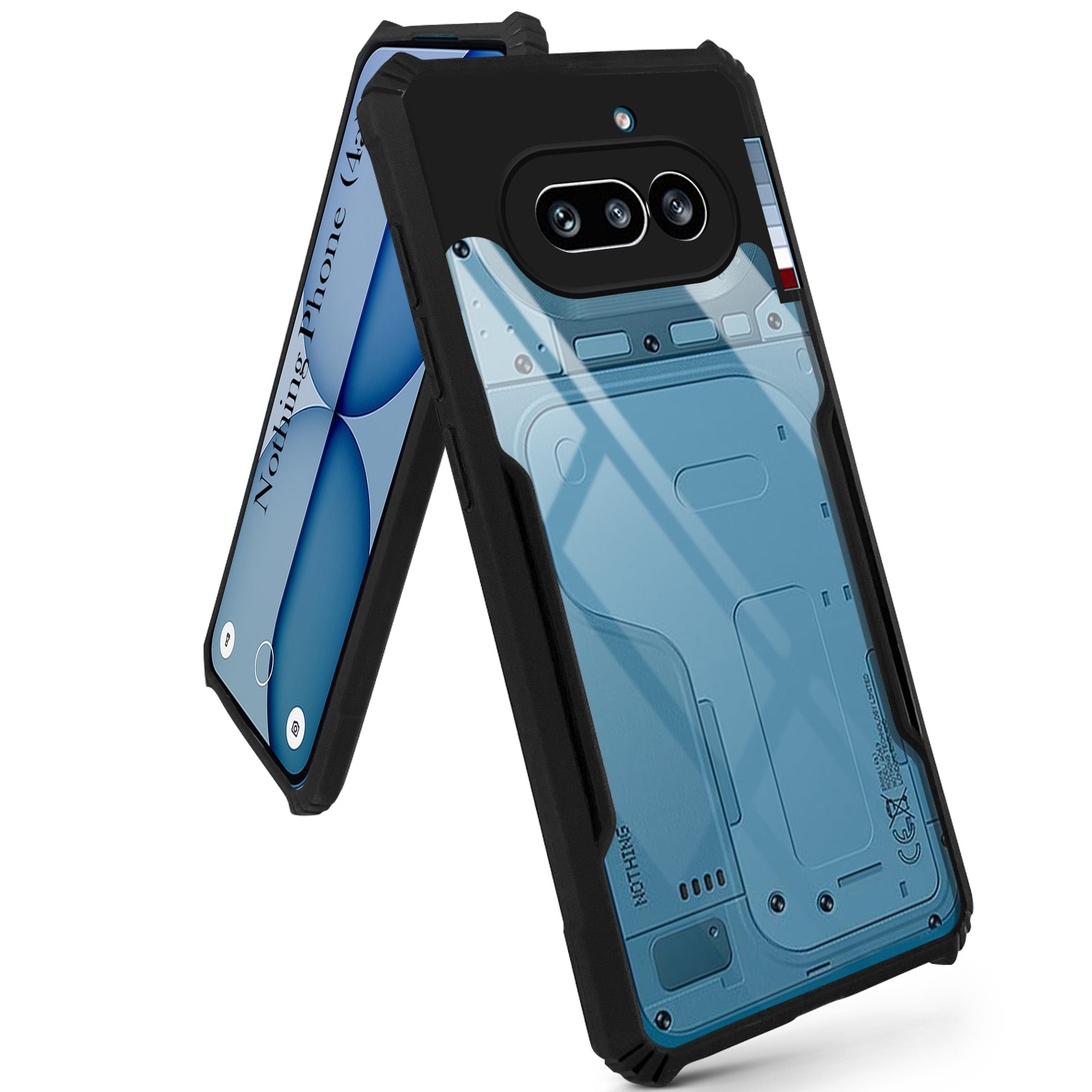 For Nothing Phone 4A 5G Back Cover Case Hybrid (Shockproof with Polycarbonate Clear Panel | Professional Black)