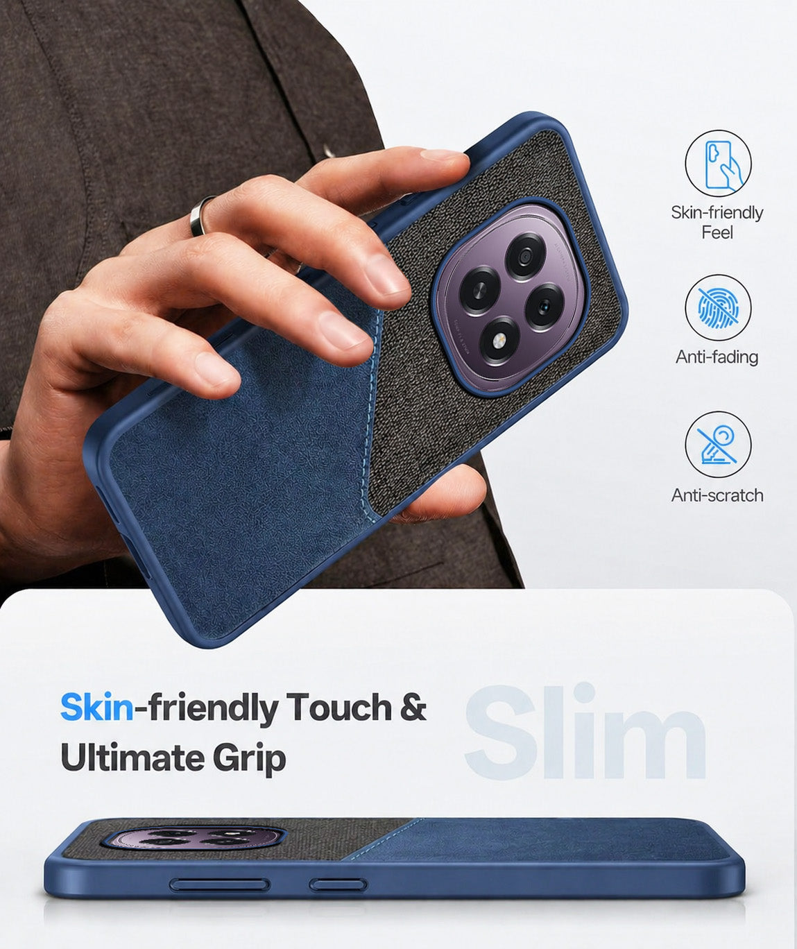 For Oppo F29 Back Cover Case (Dual PU Leather Stitch | Professional Minimalist | Soft and Flexible)