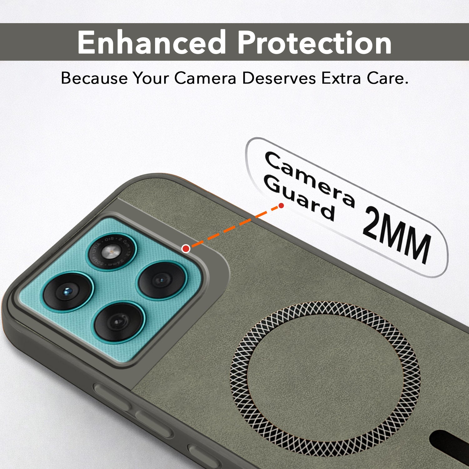 For Motorola Moto Edge 60 Fusion Back Cover Case Leather Finish (MagSafe Compatible Wireless Charging | Soft Touch | Camera Bump Protection)