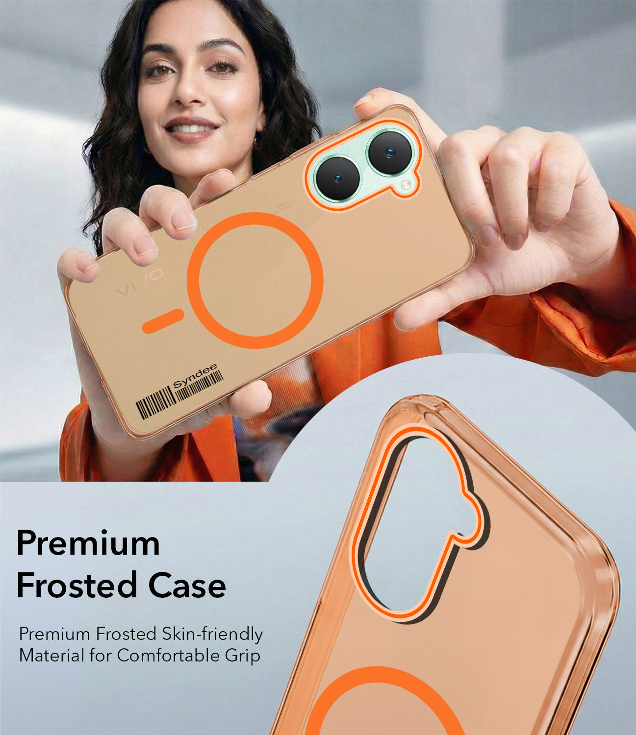 For Vivo Y18 | Y18e | Y03 | Y18i | Y18t Back Cover Case (Soft Touch | Camera Bump Protection | MagSafe Compatible | Matte Finish)
