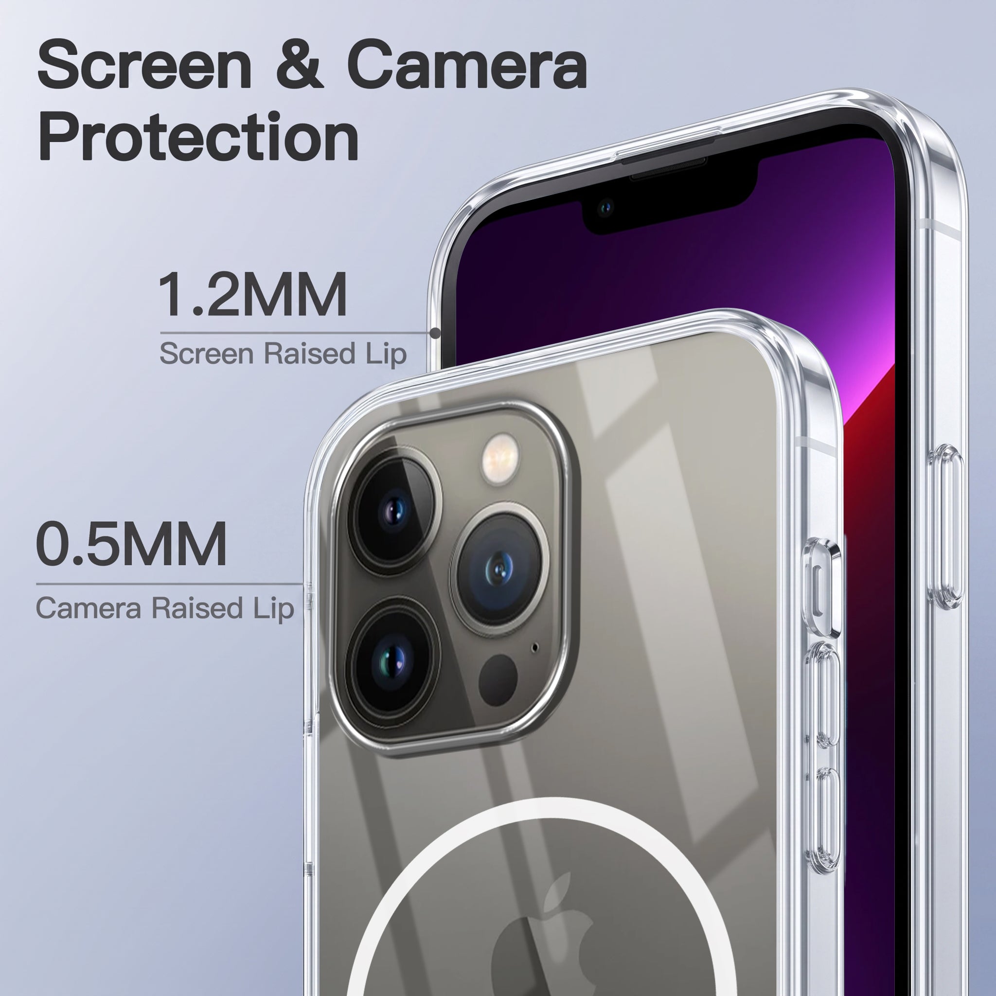 For Apple iPhone 13 Pro Max Back Case Cover Crystal Anti Yellow (Unbreakable PC | MagSafe Wireless Charging Support |Camera Protection Bump)