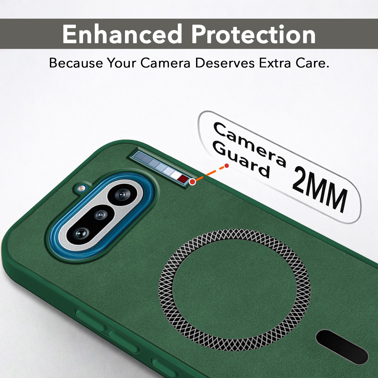 For Nothing Phone 4A 5G Back Cover Case Leather Finish (MagSafe Compatible Wireless Charging | Soft Touch | Camera Bump Protection)