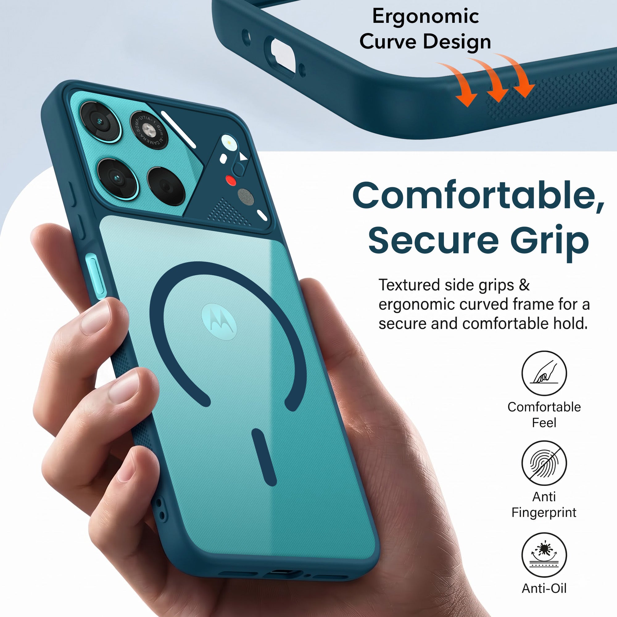 For Motorola Moto G67 Power | G57 Power Back Cover Case Lifetime Anti-Yellow Clear (Camera Protection | Side Grip | Wireless MagSafe Compatible)