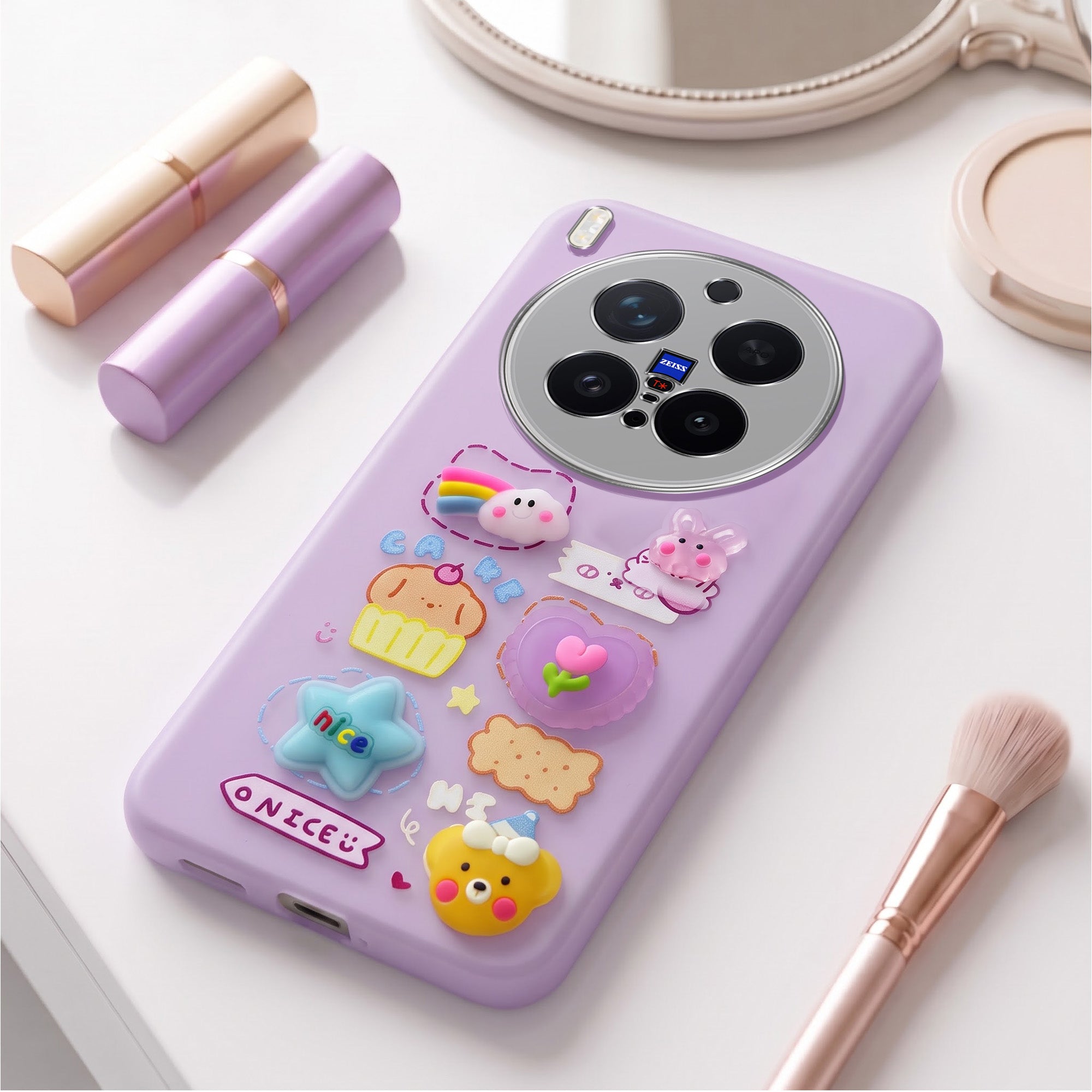For Vivo X300 Pro Back Cover Case (3D Cute Cartoons | Hard Back Side Soft | Matte Premium Finish | HD Printing)