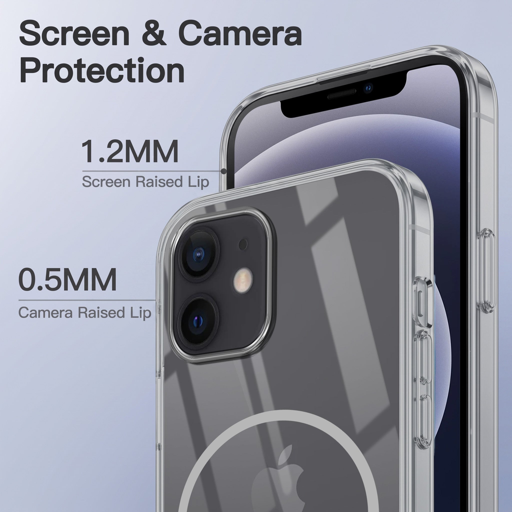 For Apple iPhone 12 Back Case Cover Crystal Anti Yellow (Unbreakable PC | MagSafe Wireless Charging Support |Camera Protection Bump)