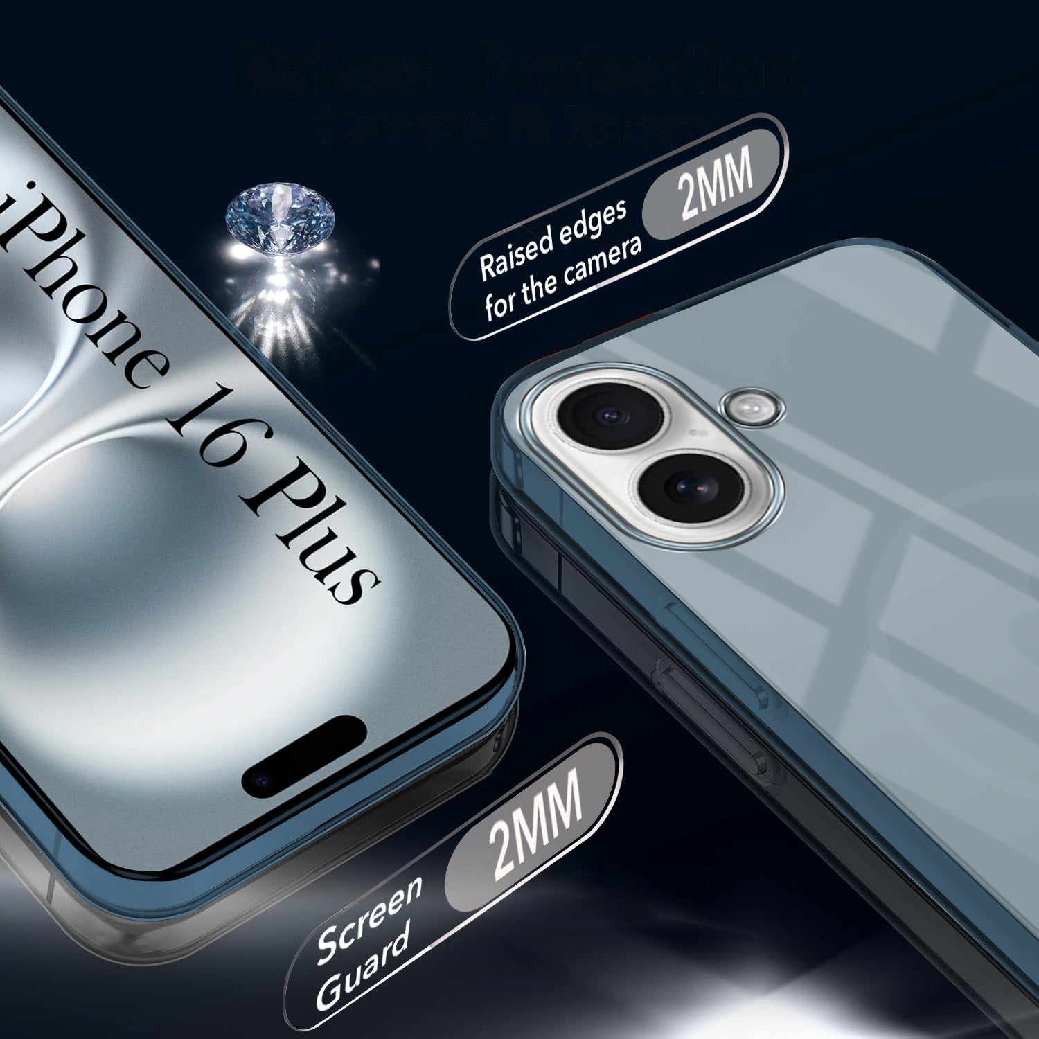 For Apple iPhone 16 Plus Back Cover Case (Crystal Clear Case | MagSafe Wireless Charging Support | Hard Anti Yellow | Camera Protection Bump)