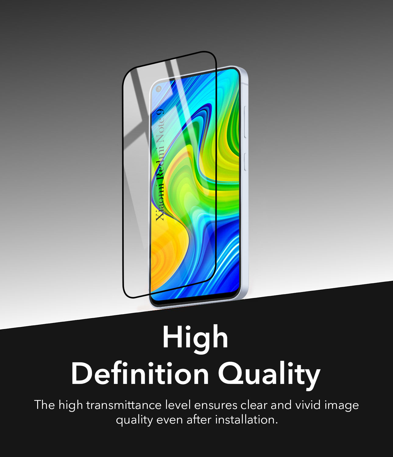 For Xiaomi Mi Redmi Note 9 Tempered Glass Military-Grade Gorilla Screen Protector With Installation Kit | Shatterproof, Full Coverage, HD Clear, Scratch Resistant (Pack of 1)