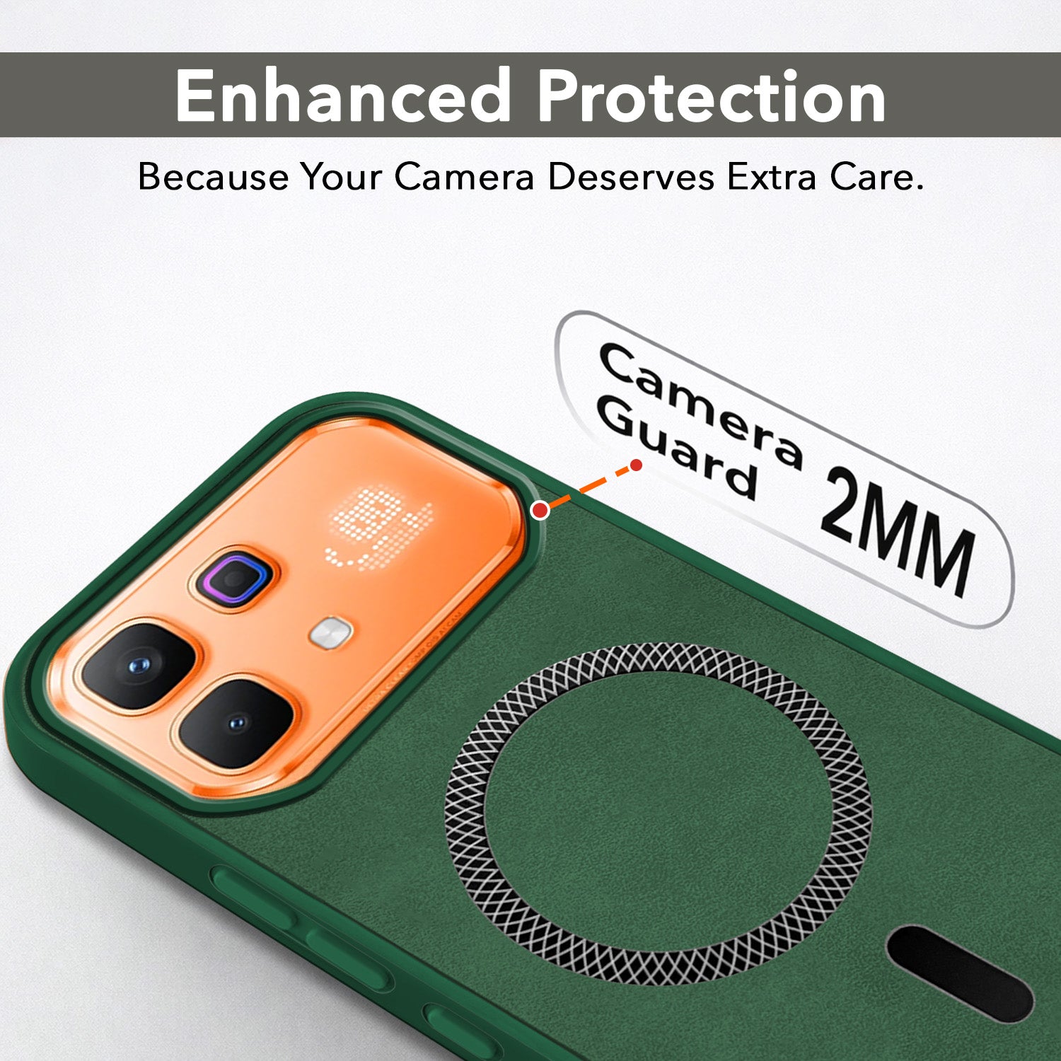 For Infinix Note 60 Pro 5G Back Cover Case Leather Finish (MagSafe Compatible Wireless Charging | Soft Touch | Camera Bump Protection)