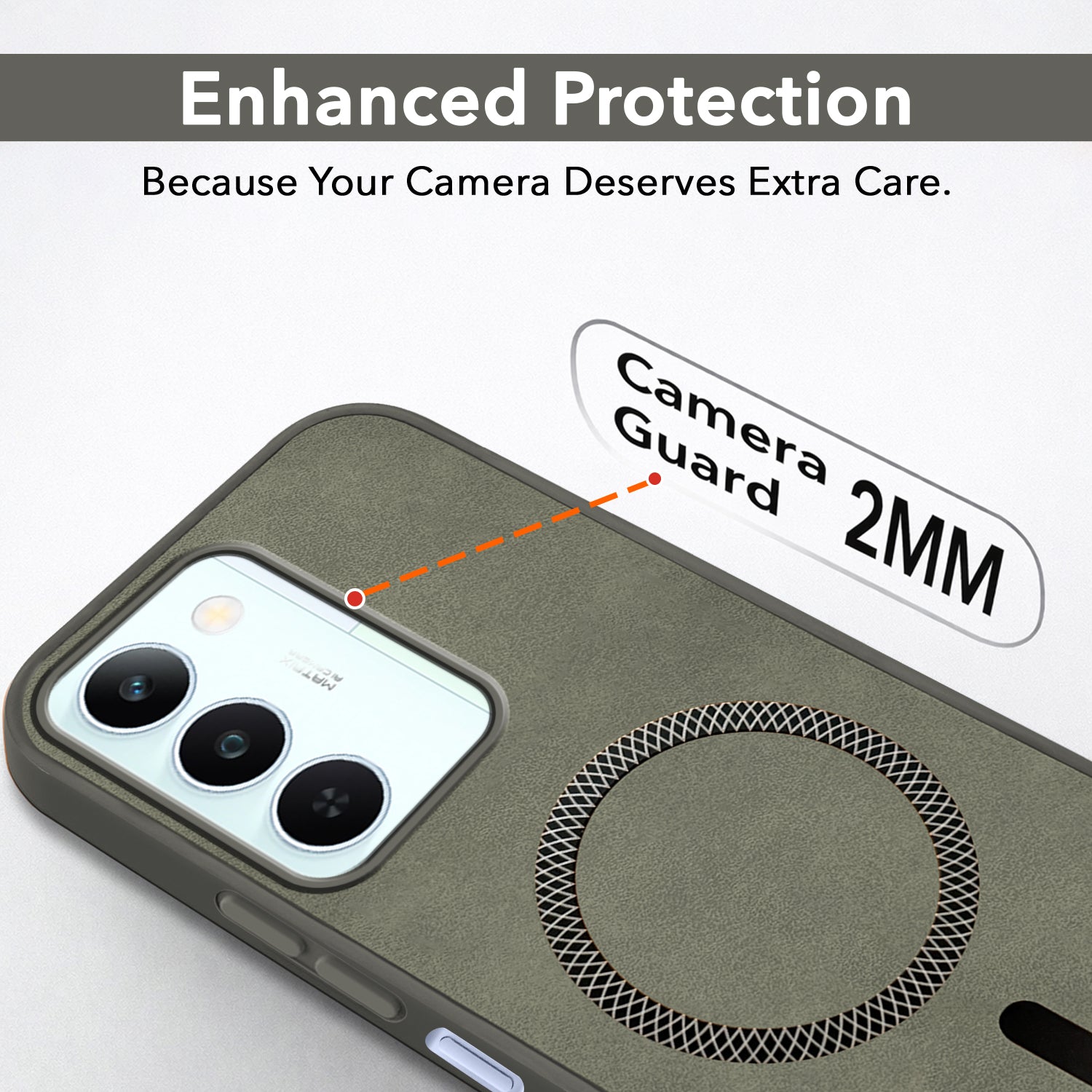 For Realme P4 Lite 5G | Narzo 100 Lite 5G Back Cover Case Leather Finish (MagSafe Compatible Wireless Charging | Soft Touch | Camera Bump Protection)