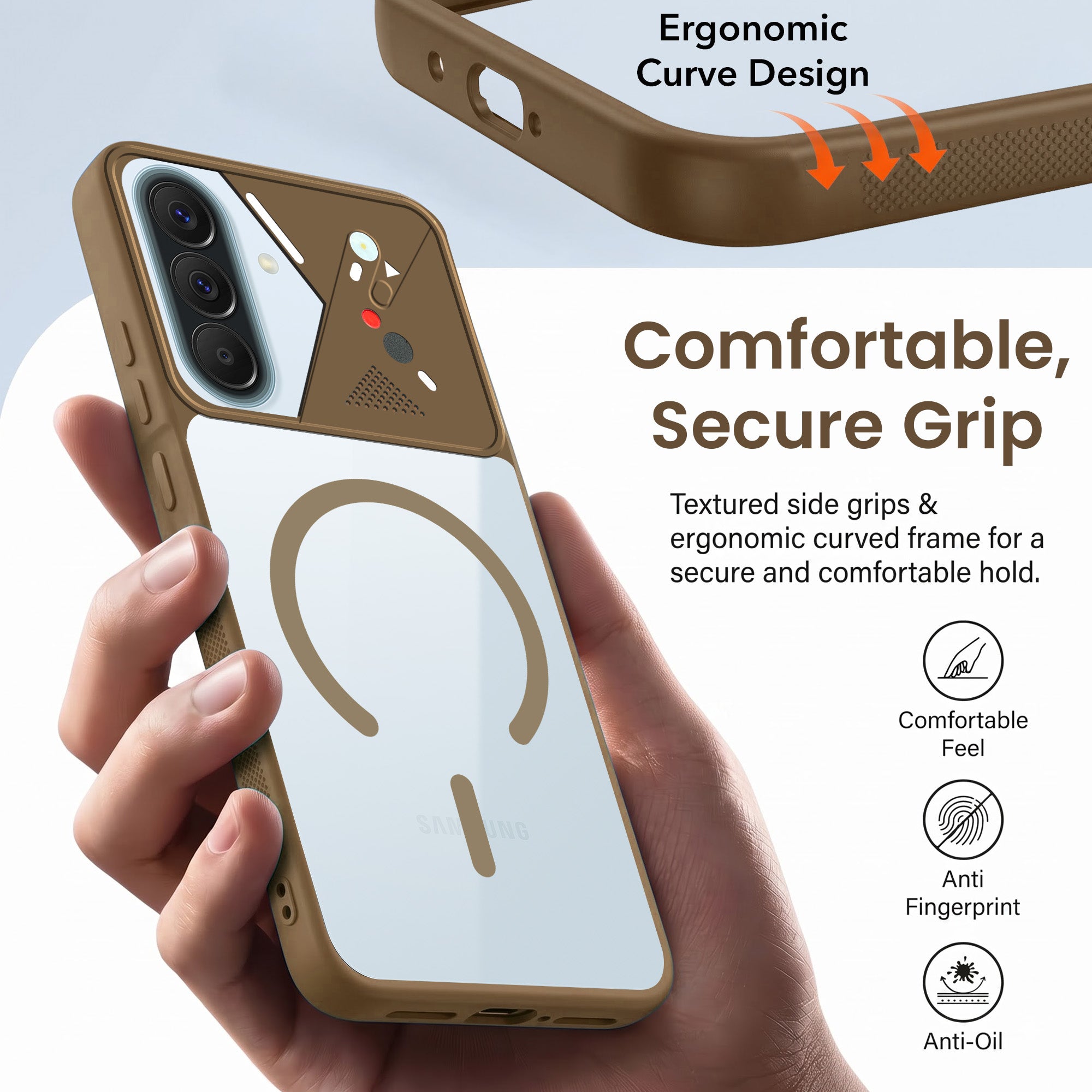 For Samsung Galaxy A57 5G Back Cover Case Lifetime Anti-Yellow Clear (Camera Protection | Side Grip | Wireless MagSafe Compatible)
