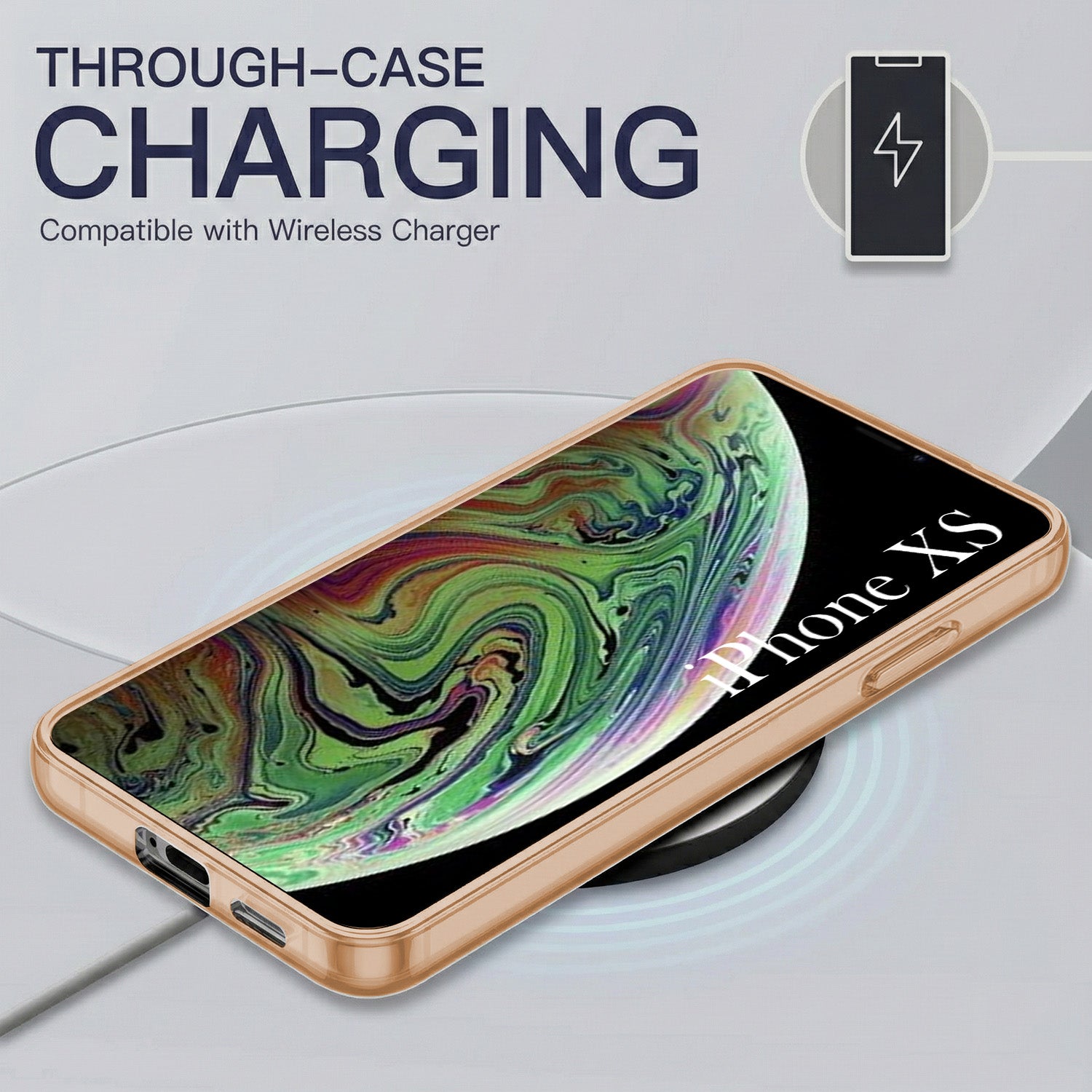 For Apple iPhone Xs Back Cover Case Silicone (Slim Paper Thin | Camera Protection Bump | Minimalist Professional | Soft Flexible)