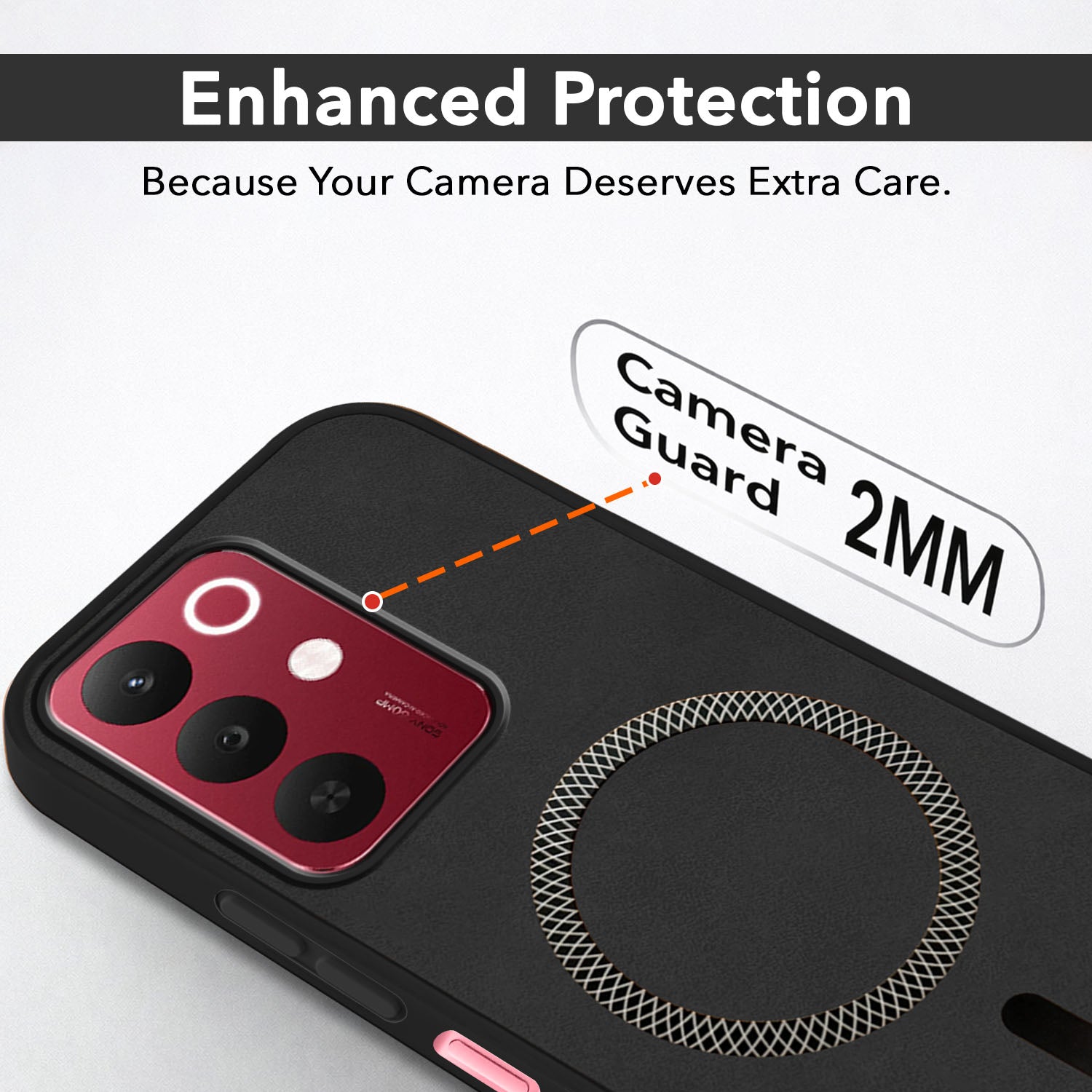 For Realme 15X Back Cover Case Leather Finish (MagSafe Compatible Wireless Charging | Soft Touch | Camera Bump Protection)