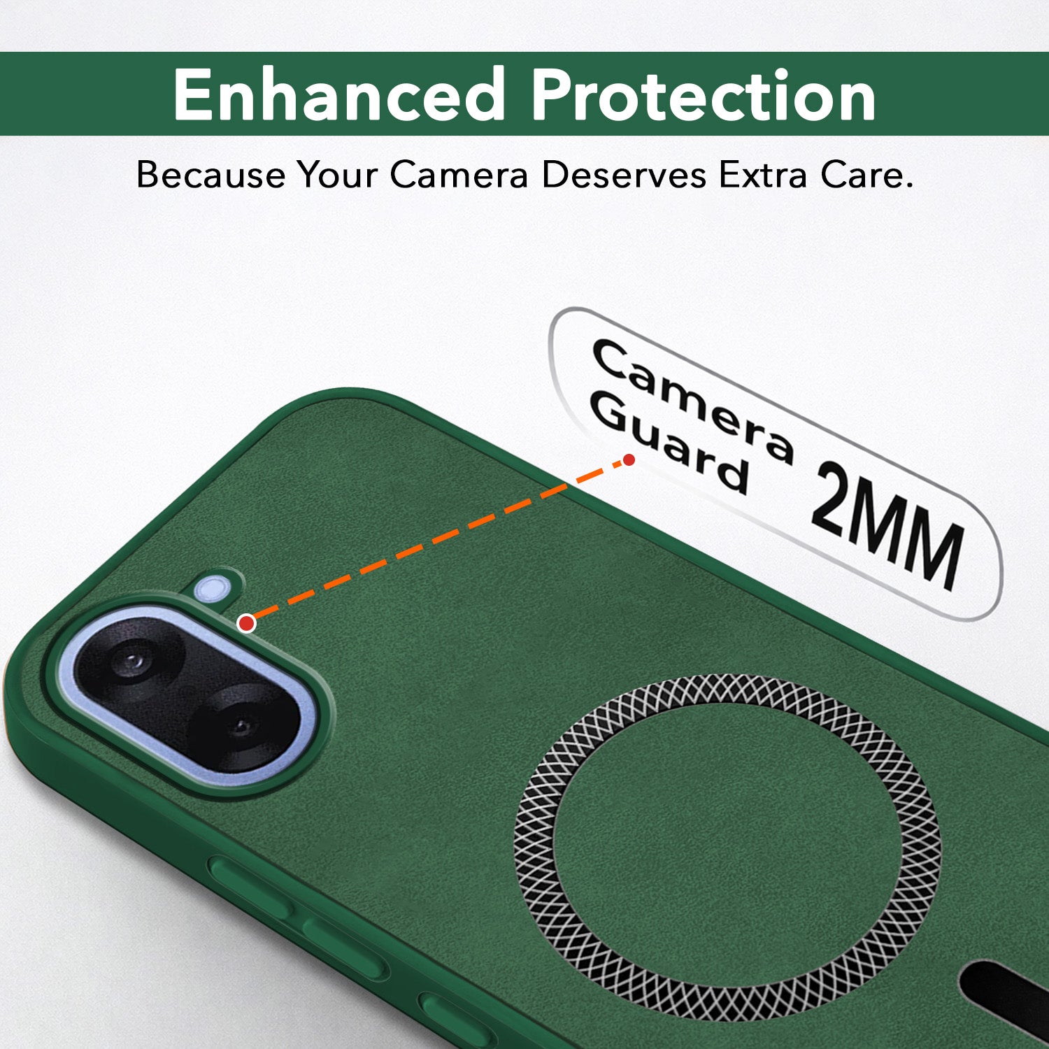 For Oneplus Nord CE 5 Back Cover Case Leather Finish (MagSafe Compatible Wireless Charging | Soft Touch | Camera Bump Protection)