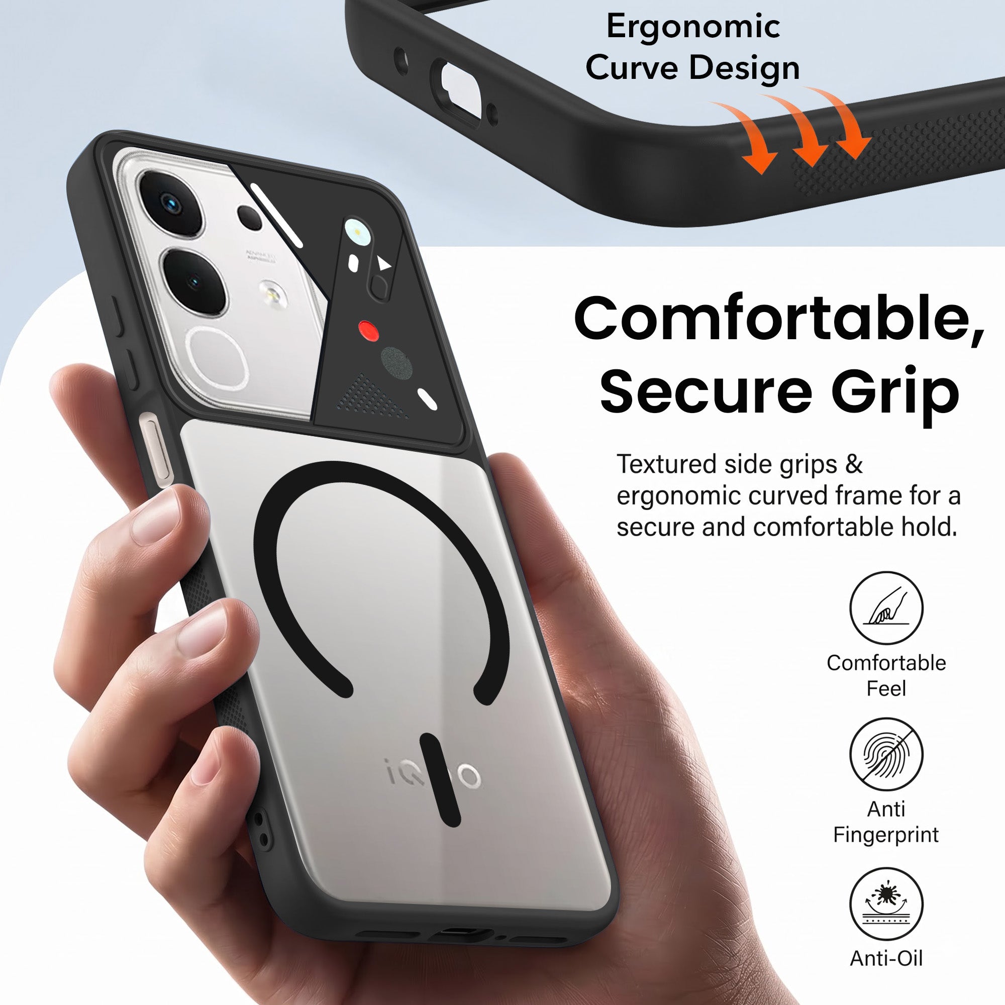 For Vivo iQOO Z10x Back Cover Case Lifetime Anti-Yellow Clear (Camera Protection | Side Grip | Wireless MagSafe Compatible)