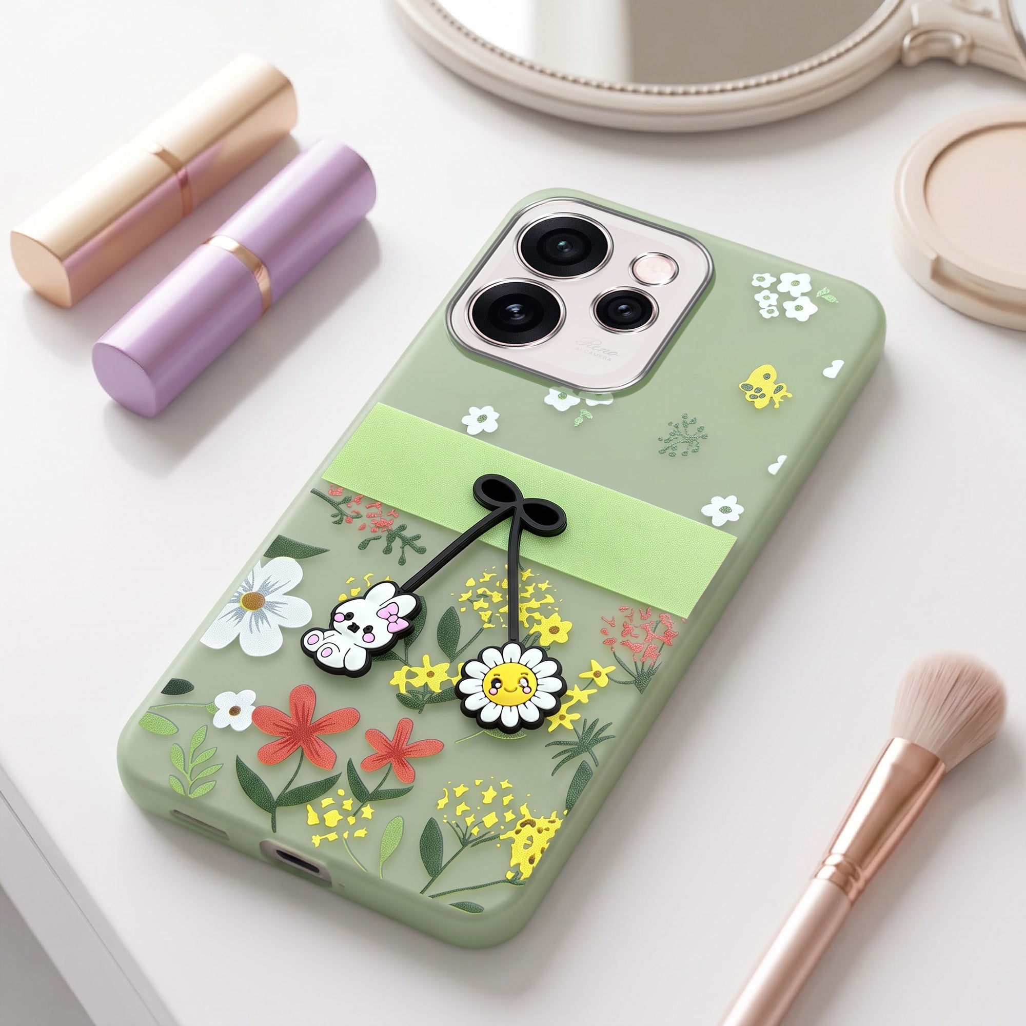 For Oppo Reno15 Pro Mini 5G | Oppo Reno 15 Pro Mini 5G Back Cover Case (3D Cute Cartoons | Hard Back Side Soft | Matte Premium Finish | HD Printing)