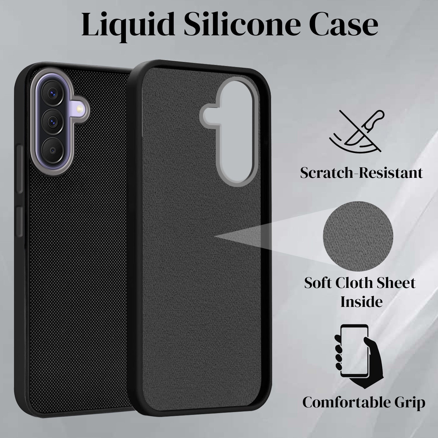 For Samsung Galaxy A37 5G Back Cover Case Rubberised (Textured Grip Design | Micro-Fiber Cloth Inside | Slim and Light Weight | Soft Touch and Feel)