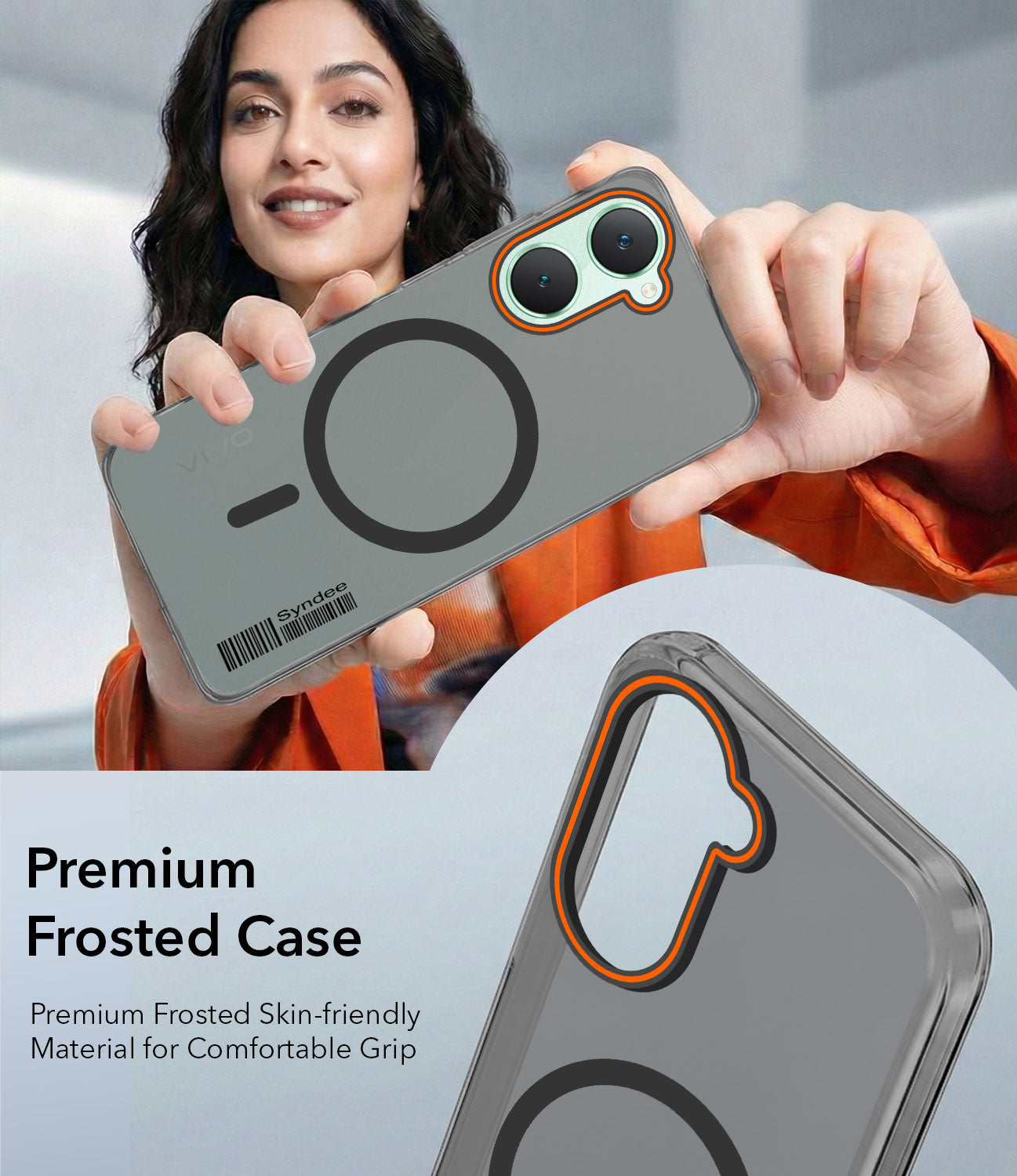 For Vivo Y18 | Y18e | Y03 | Y18i | Y18t Back Cover Case (Soft Touch | Camera Bump Protection | MagSafe Compatible | Matte Finish)