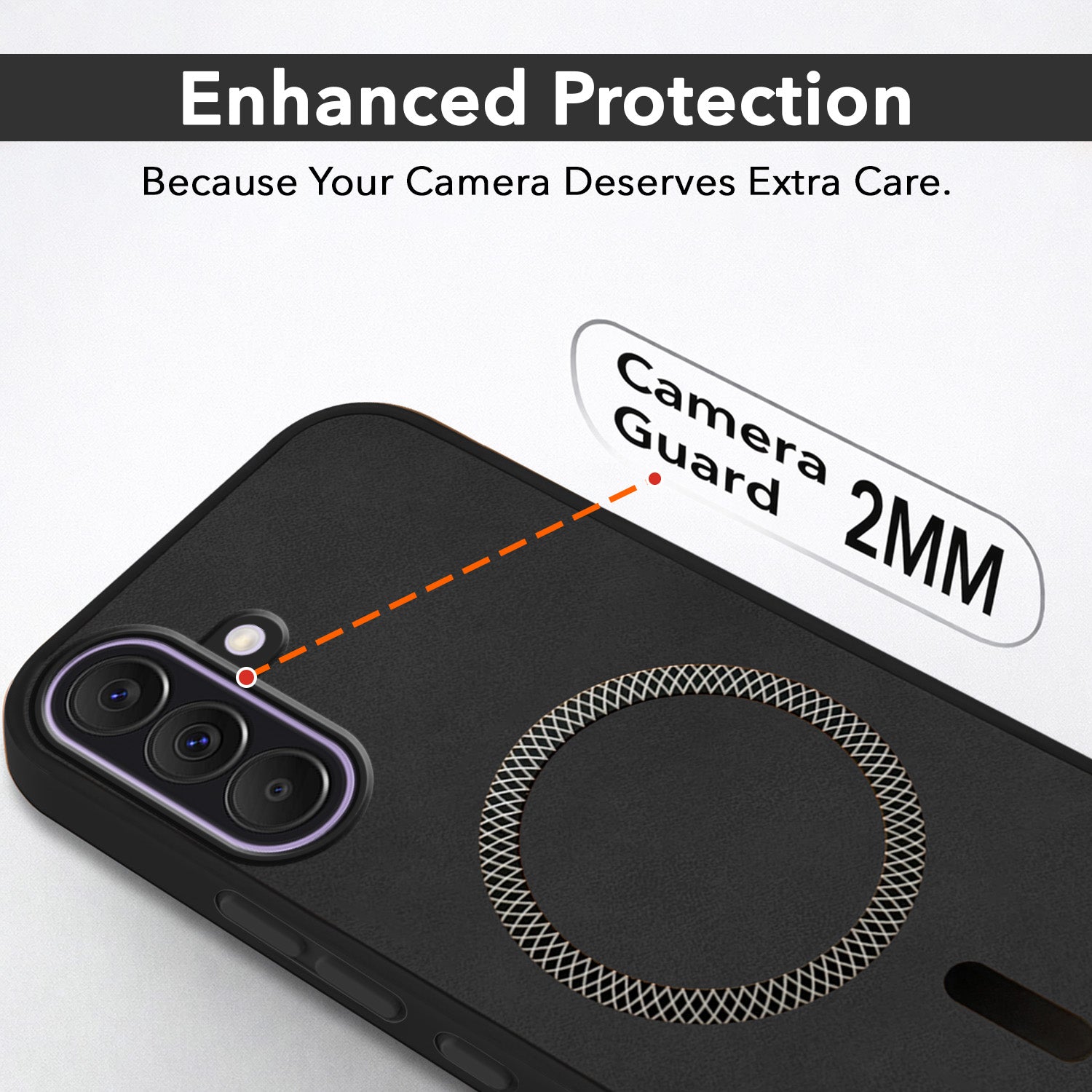 For Samsung Galaxy A37 5G Back Cover Case Leather Finish (MagSafe Compatible Wireless Charging | Soft Touch | Camera Bump Protection)