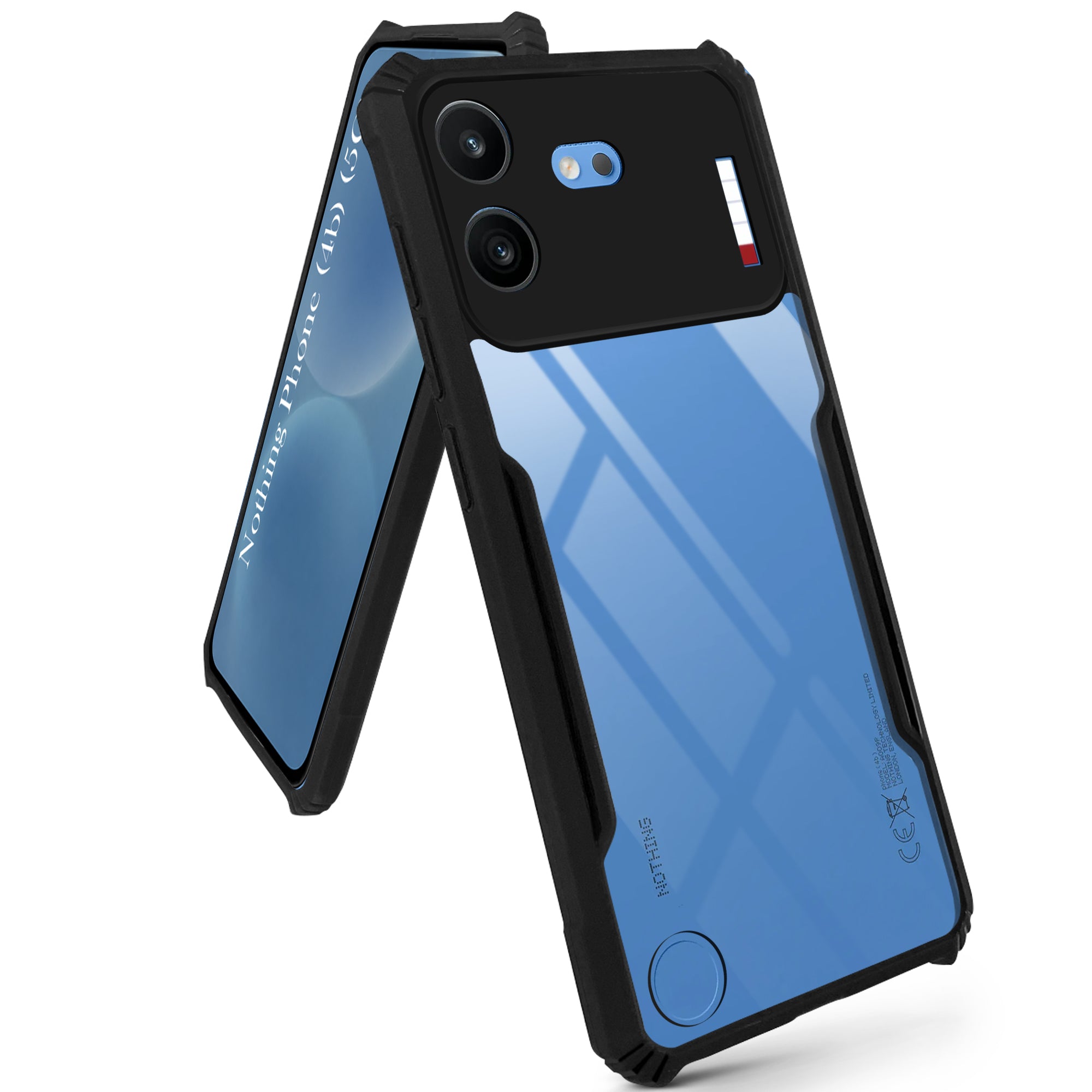 For Nothing Phone 4B 5G Back Cover Case Hybrid (Shockproof with Polycarbonate Clear Panel | Professional Black)