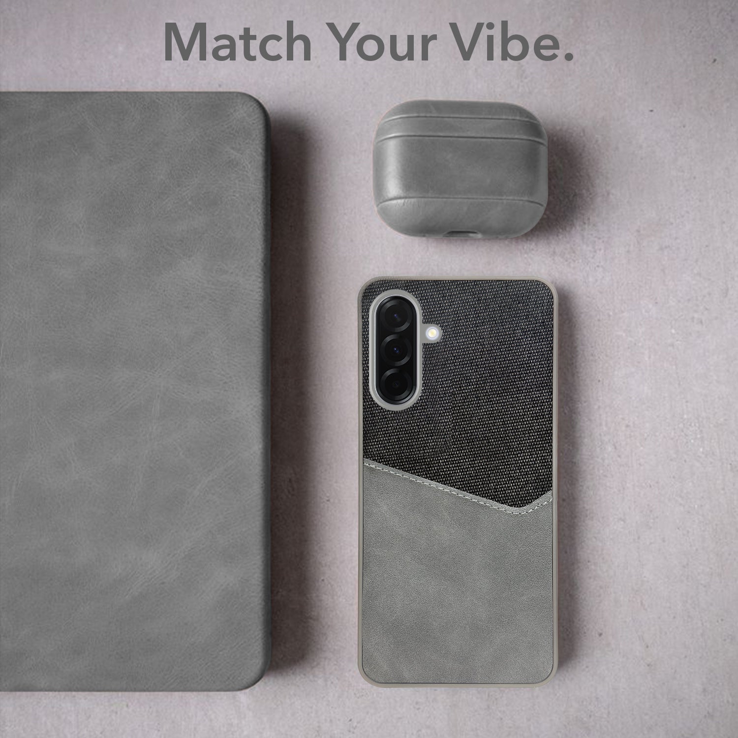 For Samsung Galaxy A56 Back Cover Case (Dual PU Leather Stitch | Professional Minimalist | Soft and Flexible)