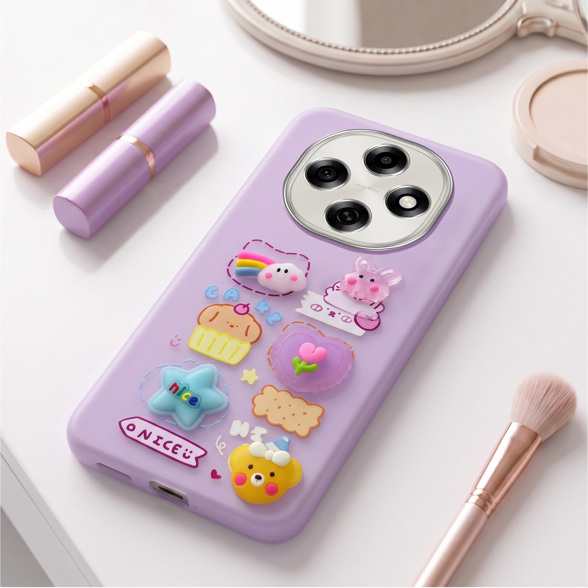 For Oppo F31 Pro Back Cover Case (3D Cute Cartoons | Hard Back Side Soft | Matte Premium Finish | HD Printing)