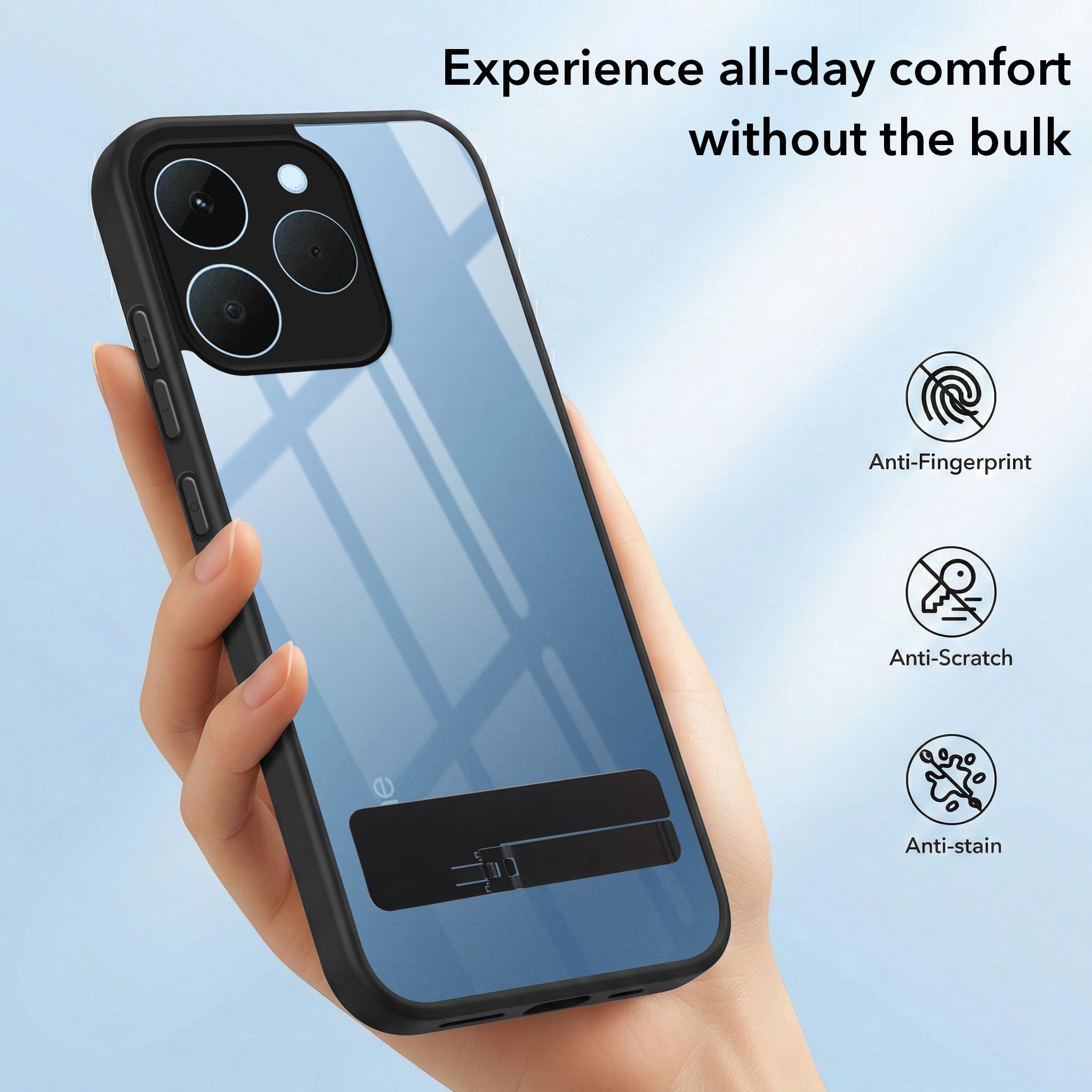 For Realme 15T | Realme Narzo 90 Back Cover Case (Built-in Stand | Lifetime Anti Yellow | Kickstand Shockproof | Camera Protection | MagSafe Compatible)