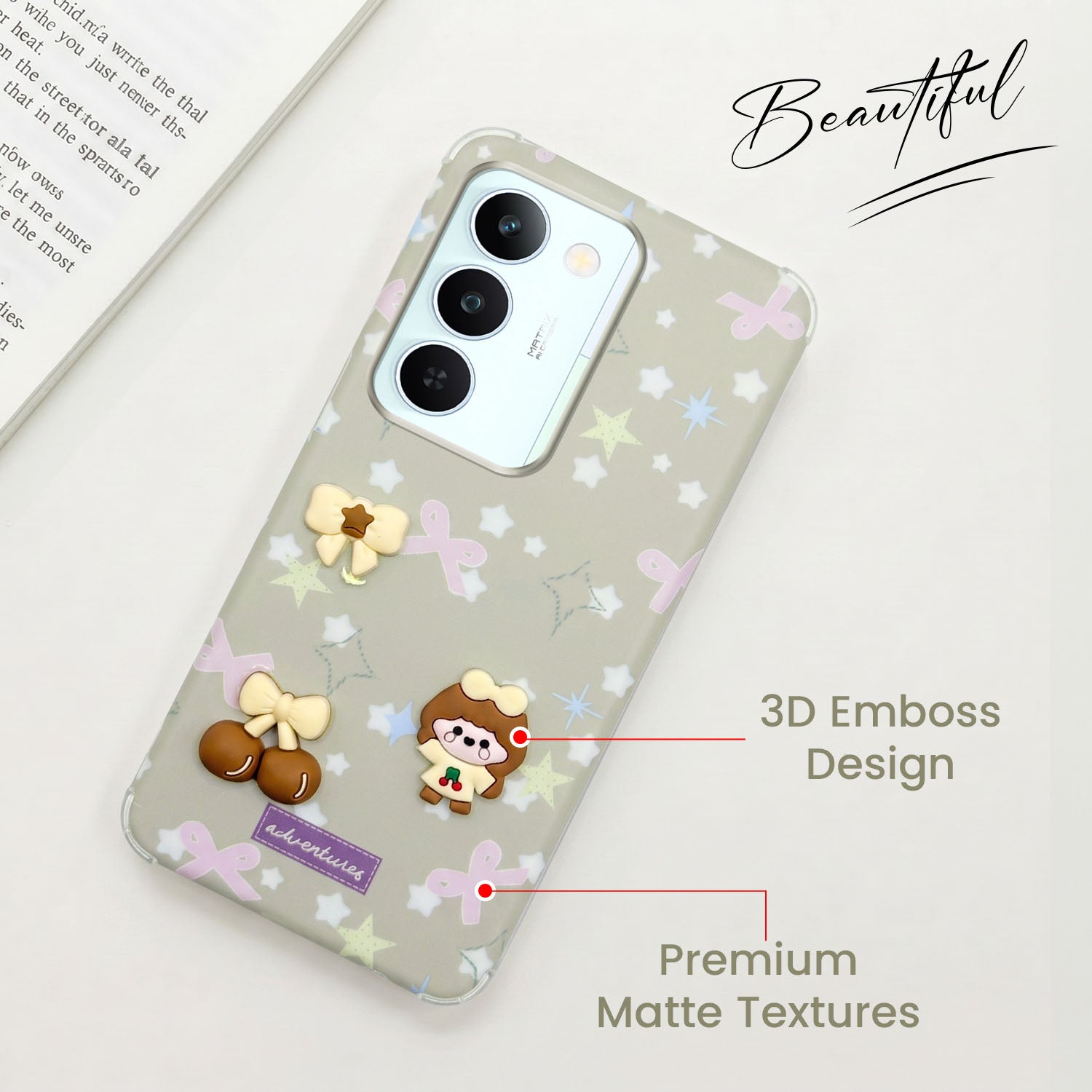 For Realme P4 Lite 5G | Realme Narzo 100 Lite 5G Back Cover Case (3D Cute Cartoons | Hard Back Side Soft | Matte Premium Finish | HD Printing)