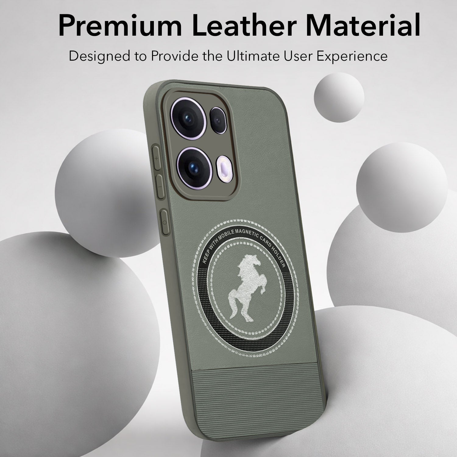 For Oppo Reno13 Pro 5G | Oppo Reno 13 Pro 5G Back Cover Case PU Leather Finish (Professional Minimalist Texture | MagSafe Compatile | Camera Protection | Sleek Sober Formal)